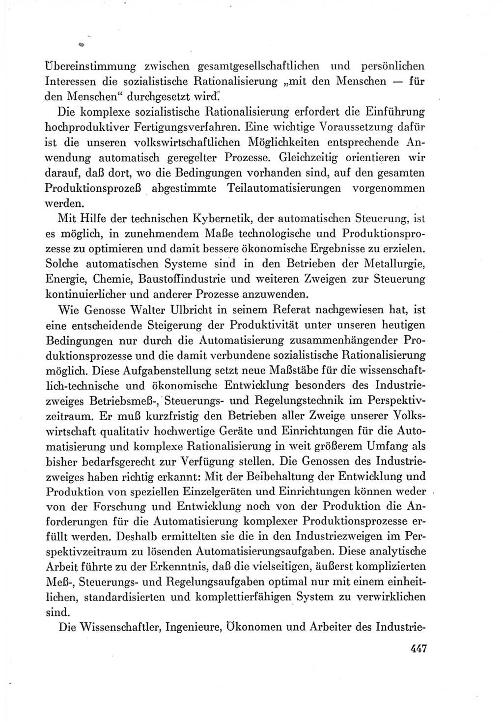 Protokoll der Verhandlungen des Ⅶ. Parteitages der Sozialistischen Einheitspartei Deutschlands (SED) [Deutsche Demokratische Republik (DDR)] 1967, Band Ⅰ, Seite 447 (Prot. Verh. Ⅶ. PT SED DDR 1967, Bd. Ⅰ, S. 447)