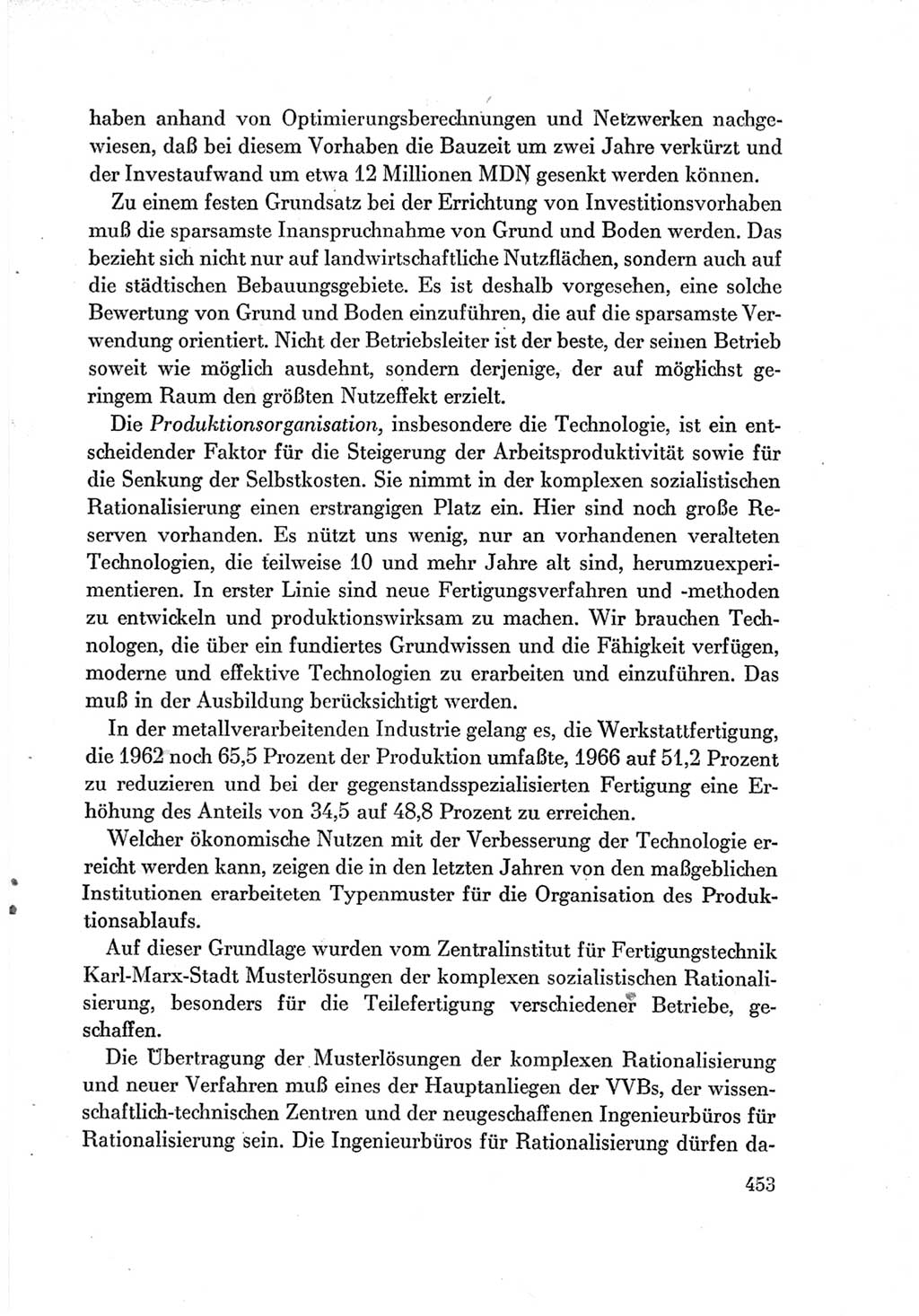 Protokoll der Verhandlungen des Ⅶ. Parteitages der Sozialistischen Einheitspartei Deutschlands (SED) [Deutsche Demokratische Republik (DDR)] 1967, Band Ⅰ, Seite 453 (Prot. Verh. Ⅶ. PT SED DDR 1967, Bd. Ⅰ, S. 453)