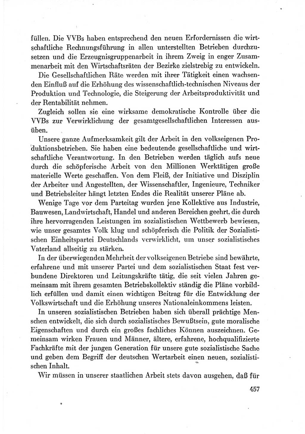 Protokoll der Verhandlungen des Ⅶ. Parteitages der Sozialistischen Einheitspartei Deutschlands (SED) [Deutsche Demokratische Republik (DDR)] 1967, Band Ⅰ, Seite 457 (Prot. Verh. Ⅶ. PT SED DDR 1967, Bd. Ⅰ, S. 457)