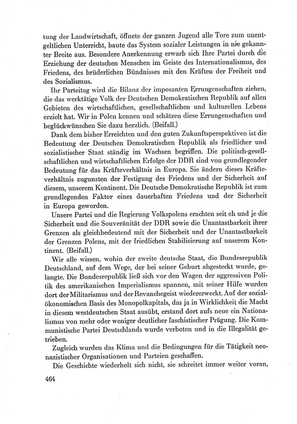 Protokoll der Verhandlungen des Ⅶ. Parteitages der Sozialistischen Einheitspartei Deutschlands (SED) [Deutsche Demokratische Republik (DDR)] 1967, Band Ⅰ, Seite 464 (Prot. Verh. Ⅶ. PT SED DDR 1967, Bd. Ⅰ, S. 464)