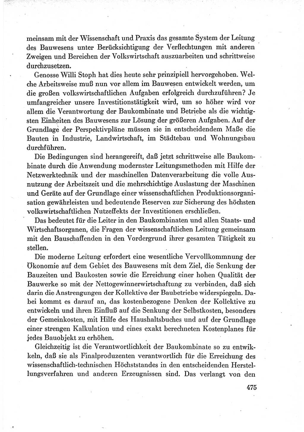 Protokoll der Verhandlungen des Ⅶ. Parteitages der Sozialistischen Einheitspartei Deutschlands (SED) [Deutsche Demokratische Republik (DDR)] 1967, Band Ⅰ, Seite 475 (Prot. Verh. Ⅶ. PT SED DDR 1967, Bd. Ⅰ, S. 475)