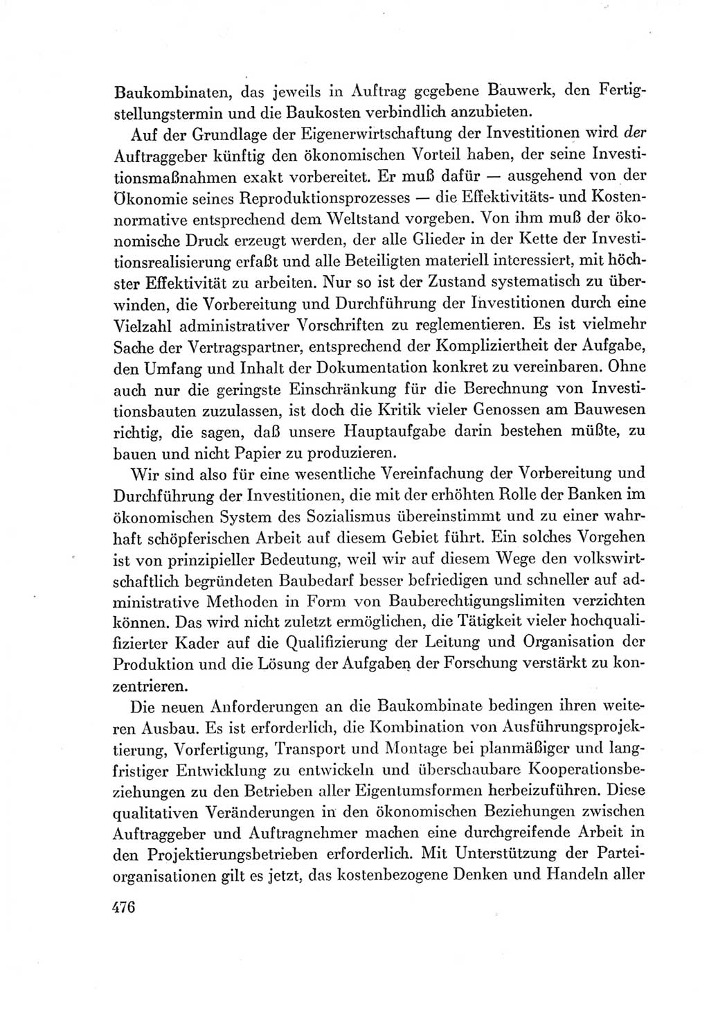 Protokoll der Verhandlungen des Ⅶ. Parteitages der Sozialistischen Einheitspartei Deutschlands (SED) [Deutsche Demokratische Republik (DDR)] 1967, Band Ⅰ, Seite 476 (Prot. Verh. Ⅶ. PT SED DDR 1967, Bd. Ⅰ, S. 476)