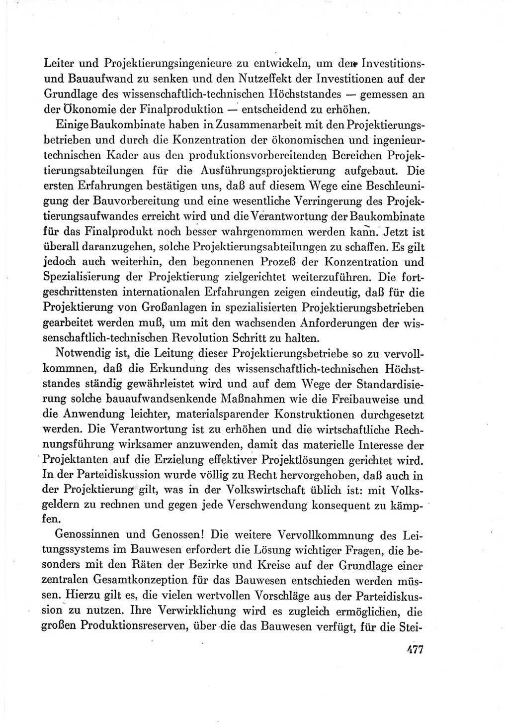Protokoll der Verhandlungen des Ⅶ. Parteitages der Sozialistischen Einheitspartei Deutschlands (SED) [Deutsche Demokratische Republik (DDR)] 1967, Band Ⅰ, Seite 477 (Prot. Verh. Ⅶ. PT SED DDR 1967, Bd. Ⅰ, S. 477)