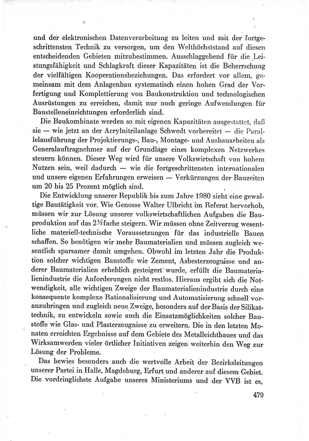 Protokoll der Verhandlungen des Ⅶ. Parteitages der Sozialistischen Einheitspartei Deutschlands (SED) [Deutsche Demokratische Republik (DDR)] 1967, Band Ⅰ, Seite 479 (Prot. Verh. Ⅶ. PT SED DDR 1967, Bd. Ⅰ, S. 479)