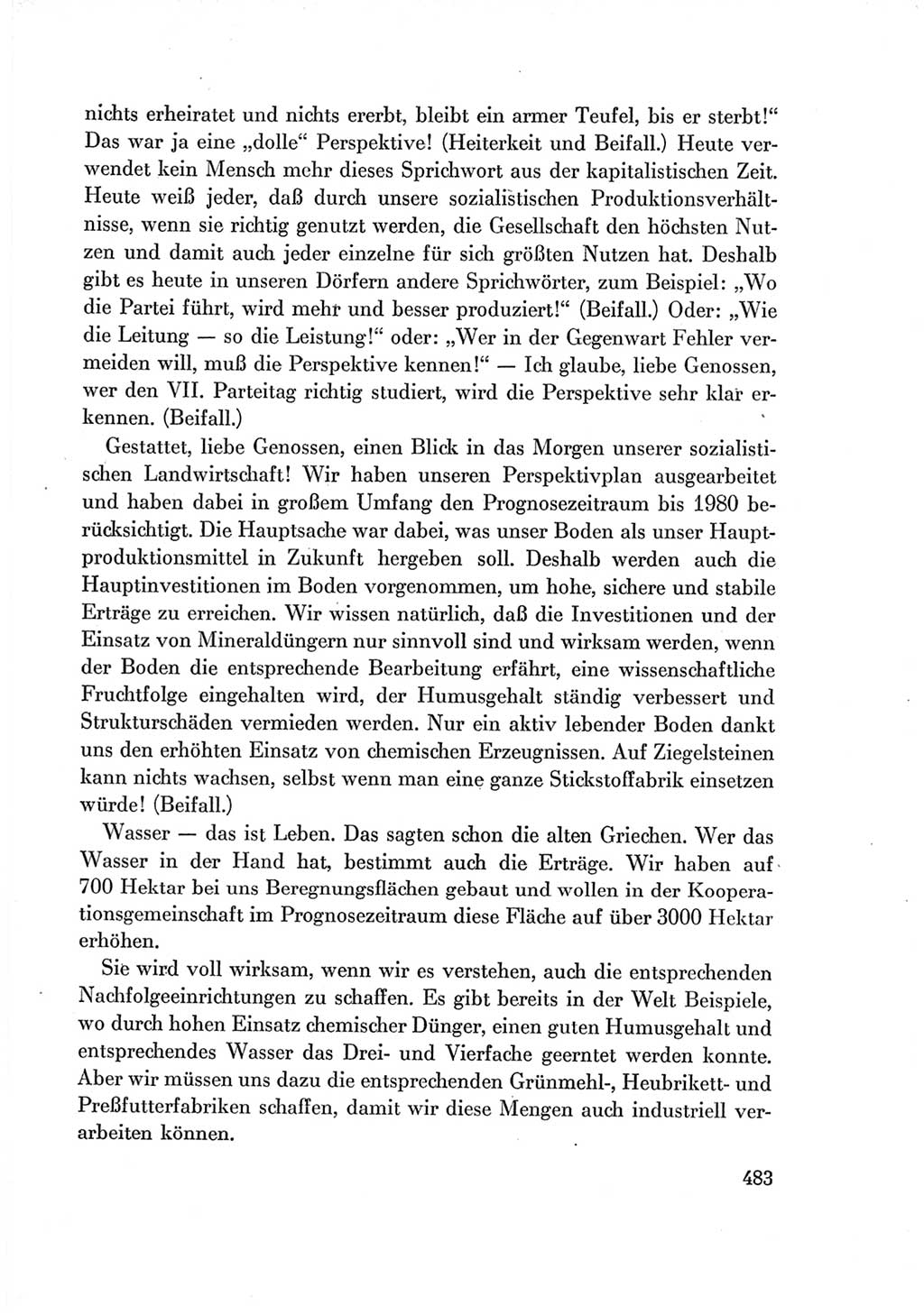 Protokoll der Verhandlungen des Ⅶ. Parteitages der Sozialistischen Einheitspartei Deutschlands (SED) [Deutsche Demokratische Republik (DDR)] 1967, Band Ⅰ, Seite 483 (Prot. Verh. Ⅶ. PT SED DDR 1967, Bd. Ⅰ, S. 483)