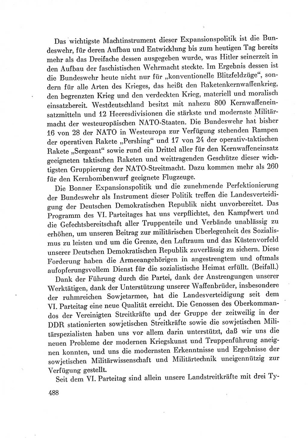Protokoll der Verhandlungen des Ⅶ. Parteitages der Sozialistischen Einheitspartei Deutschlands (SED) [Deutsche Demokratische Republik (DDR)] 1967, Band Ⅰ, Seite 488 (Prot. Verh. Ⅶ. PT SED DDR 1967, Bd. Ⅰ, S. 488)