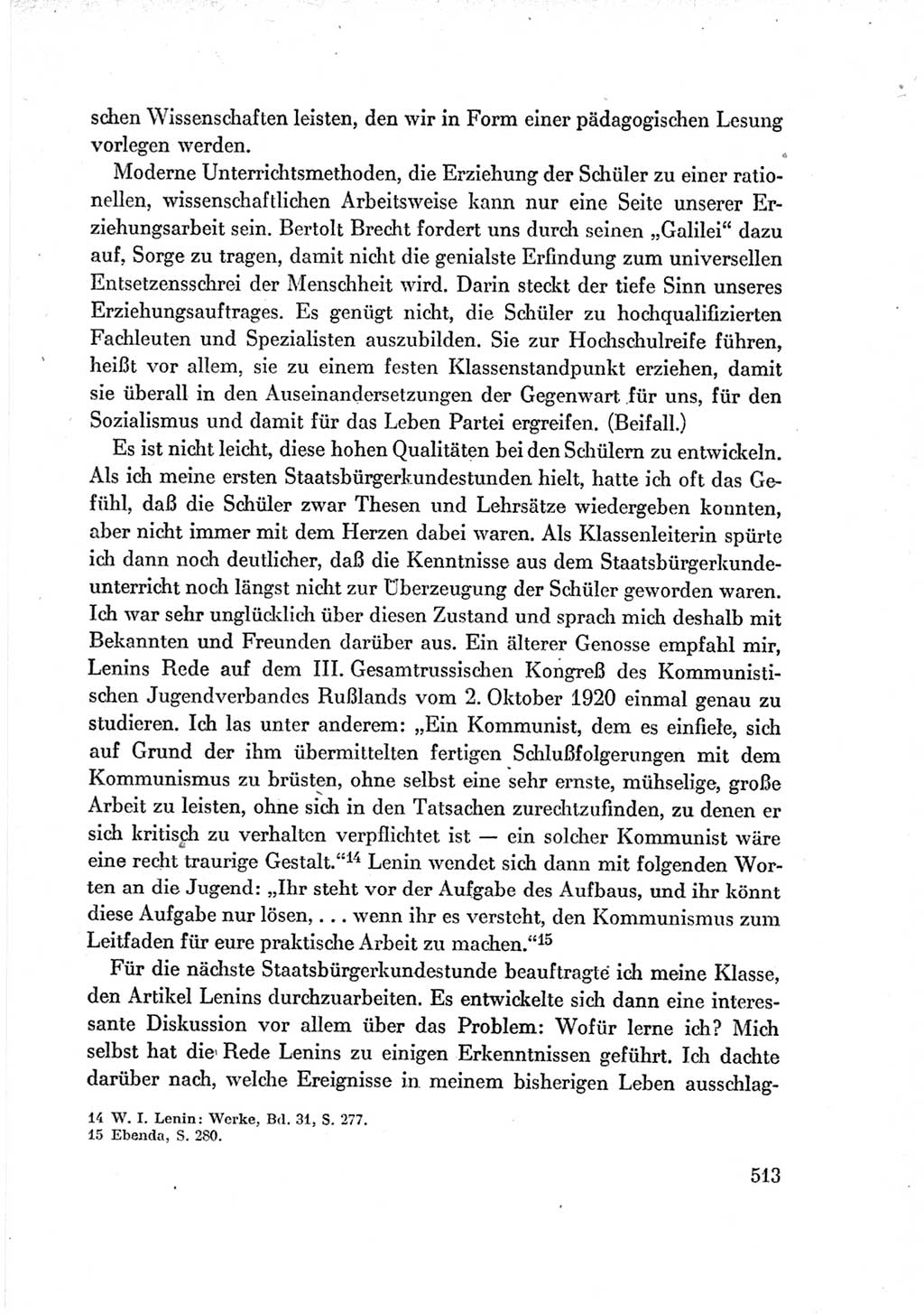 Protokoll der Verhandlungen des Ⅶ. Parteitages der Sozialistischen Einheitspartei Deutschlands (SED) [Deutsche Demokratische Republik (DDR)] 1967, Band Ⅰ, Seite 513 (Prot. Verh. Ⅶ. PT SED DDR 1967, Bd. Ⅰ, S. 513)