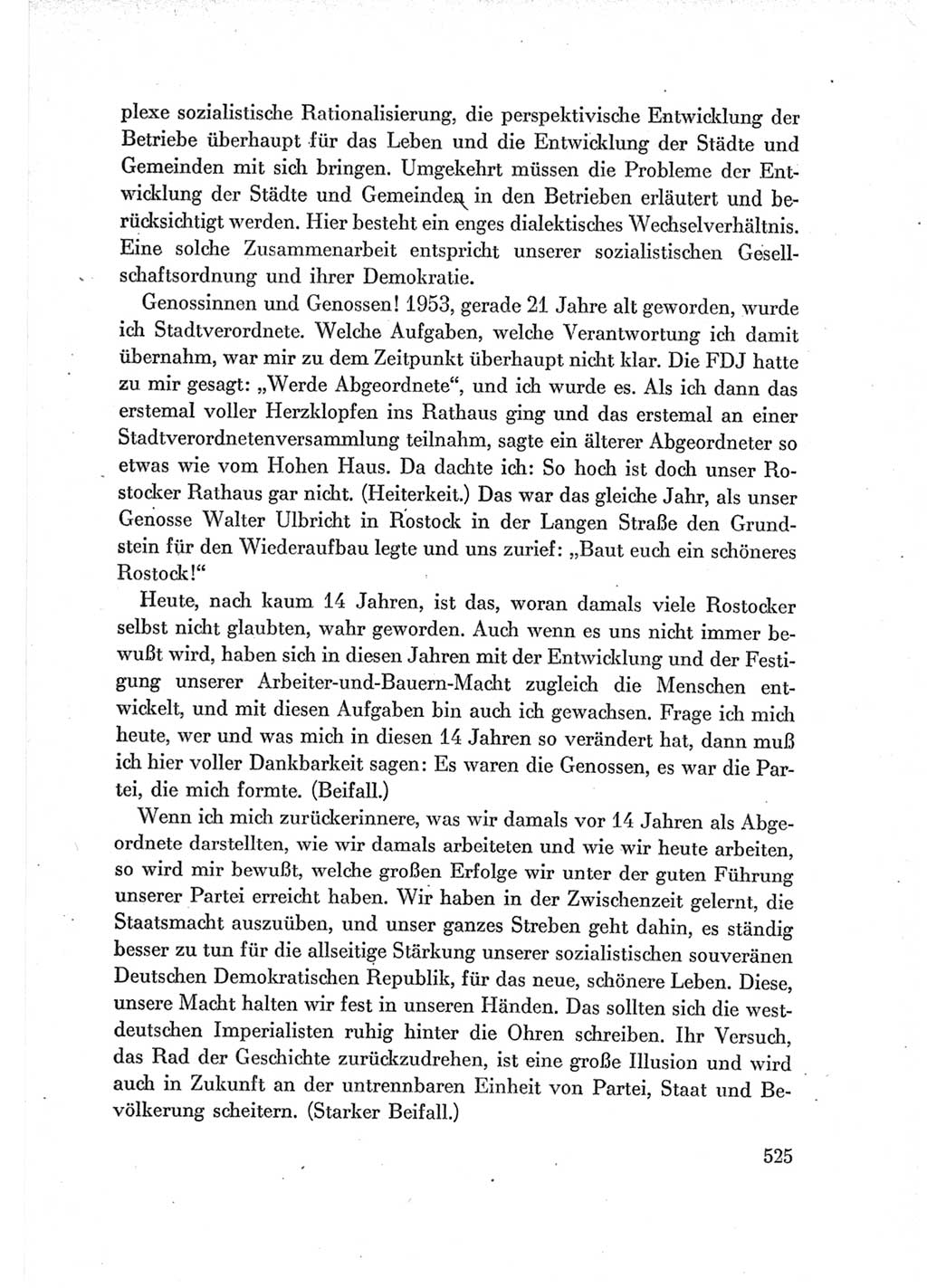 Protokoll der Verhandlungen des Ⅶ. Parteitages der Sozialistischen Einheitspartei Deutschlands (SED) [Deutsche Demokratische Republik (DDR)] 1967, Band Ⅰ, Seite 525 (Prot. Verh. Ⅶ. PT SED DDR 1967, Bd. Ⅰ, S. 525)