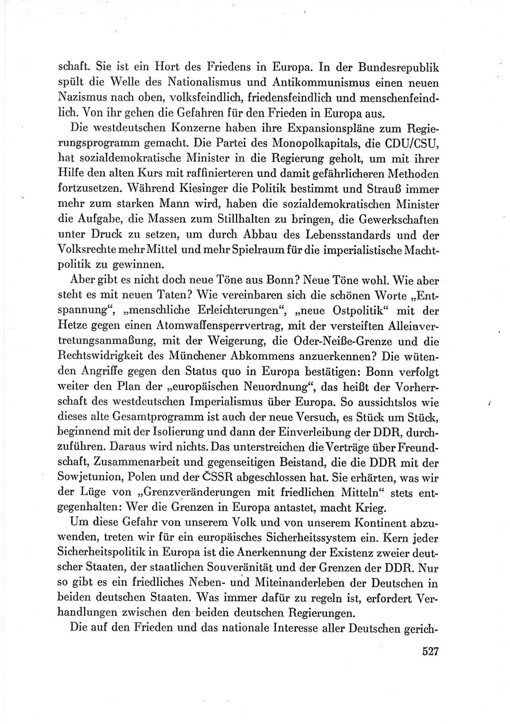 Protokoll der Verhandlungen des Ⅶ. Parteitages der Sozialistischen Einheitspartei Deutschlands (SED) [Deutsche Demokratische Republik (DDR)] 1967, Band Ⅰ, Seite 527 (Prot. Verh. Ⅶ. PT SED DDR 1967, Bd. Ⅰ, S. 527)