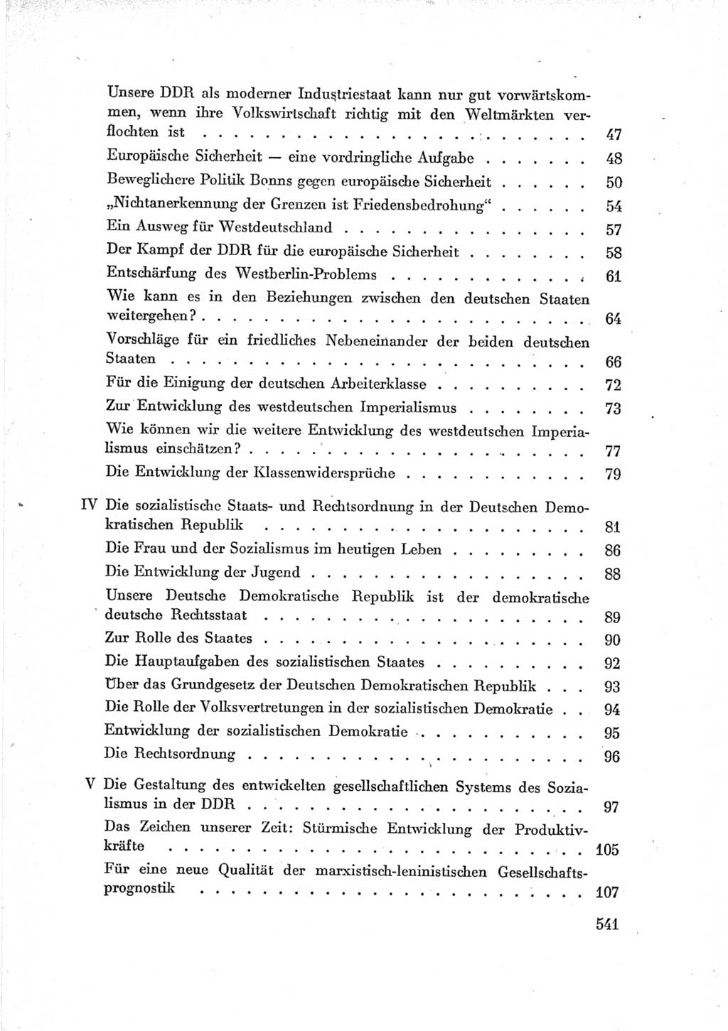 Protokoll der Verhandlungen des Ⅶ. Parteitages der Sozialistischen Einheitspartei Deutschlands (SED) [Deutsche Demokratische Republik (DDR)] 1967, Band Ⅰ, Seite 541 (Prot. Verh. Ⅶ. PT SED DDR 1967, Bd. Ⅰ, S. 541)