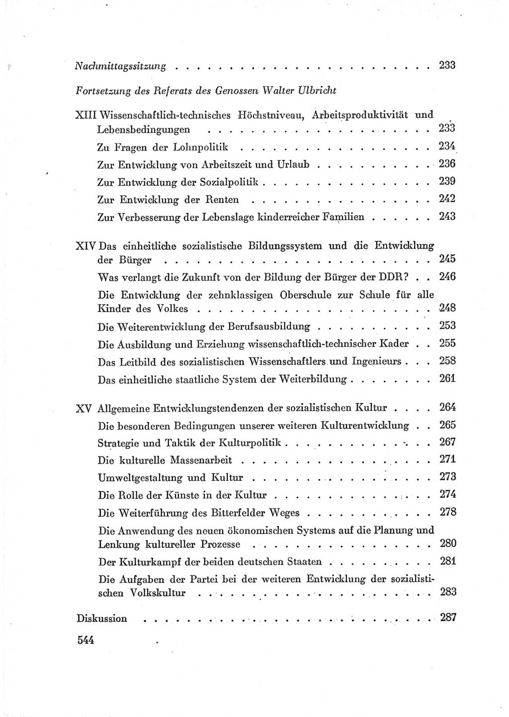 Protokoll der Verhandlungen des Ⅶ. Parteitages der Sozialistischen Einheitspartei Deutschlands (SED) [Deutsche Demokratische Republik (DDR)] 1967, Band Ⅰ, Seite 544 (Prot. Verh. Ⅶ. PT SED DDR 1967, Bd. Ⅰ, S. 544)