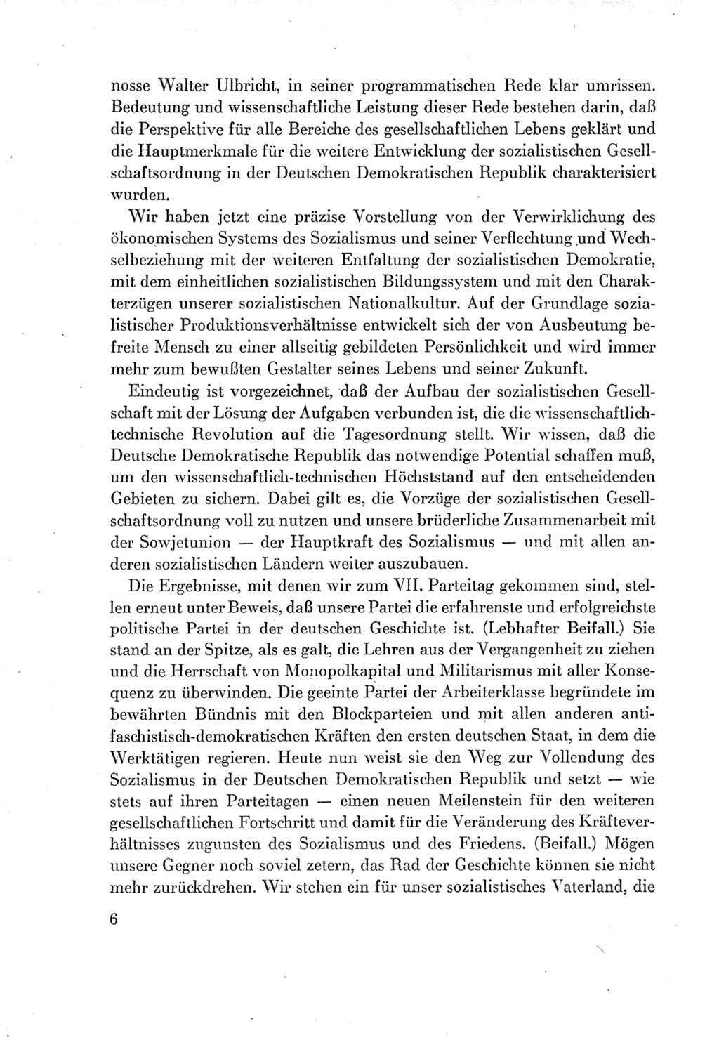 Protokoll der Verhandlungen des Ⅶ. Parteitages der Sozialistischen Einheitspartei Deutschlands (SED) [Deutsche Demokratische Republik (DDR)] 1967, Band Ⅱ, Seite 6 (Prot. Verh. Ⅶ. PT SED DDR 1967, Bd. Ⅱ, S. 6)