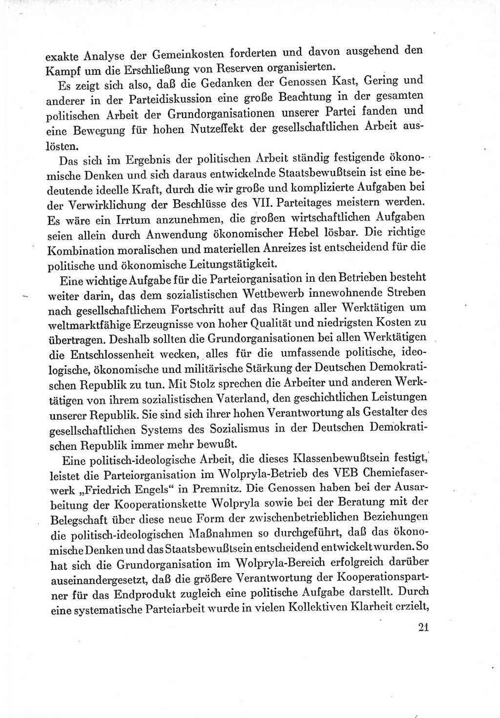 Protokoll der Verhandlungen des Ⅶ. Parteitages der Sozialistischen Einheitspartei Deutschlands (SED) [Deutsche Demokratische Republik (DDR)] 1967, Band Ⅱ, Seite 21 (Prot. Verh. Ⅶ. PT SED DDR 1967, Bd. Ⅱ, S. 21)