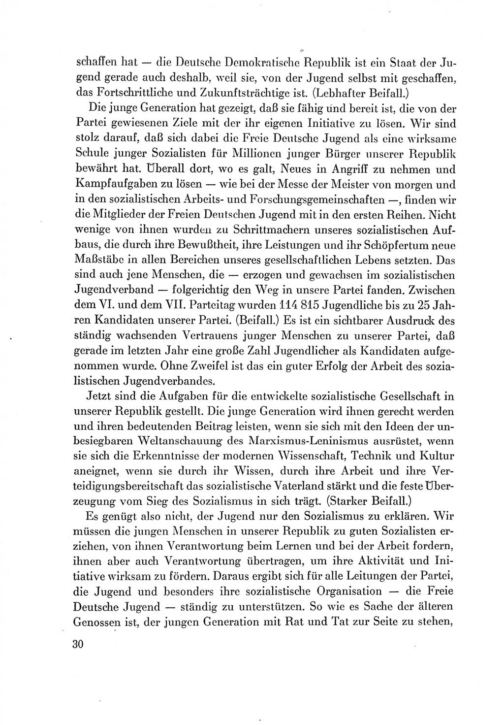 Protokoll der Verhandlungen des Ⅶ. Parteitages der Sozialistischen Einheitspartei Deutschlands (SED) [Deutsche Demokratische Republik (DDR)] 1967, Band Ⅱ, Seite 30 (Prot. Verh. Ⅶ. PT SED DDR 1967, Bd. Ⅱ, S. 30)