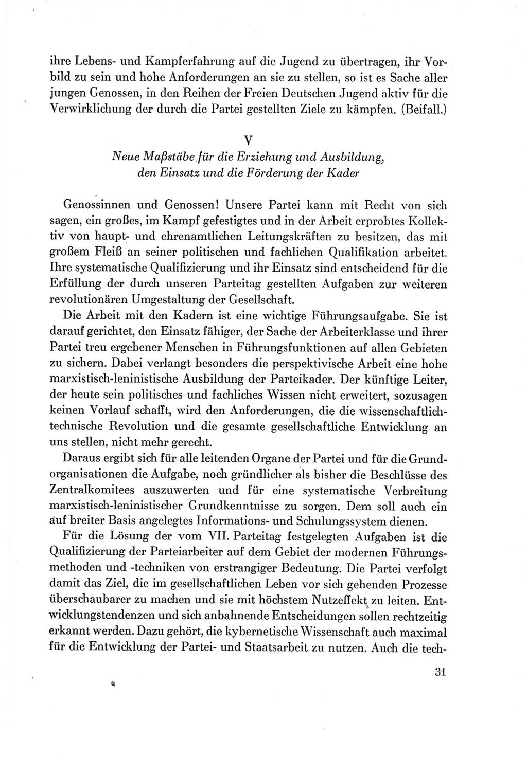 Protokoll der Verhandlungen des Ⅶ. Parteitages der Sozialistischen Einheitspartei Deutschlands (SED) [Deutsche Demokratische Republik (DDR)] 1967, Band Ⅱ, Seite 31 (Prot. Verh. Ⅶ. PT SED DDR 1967, Bd. Ⅱ, S. 31)