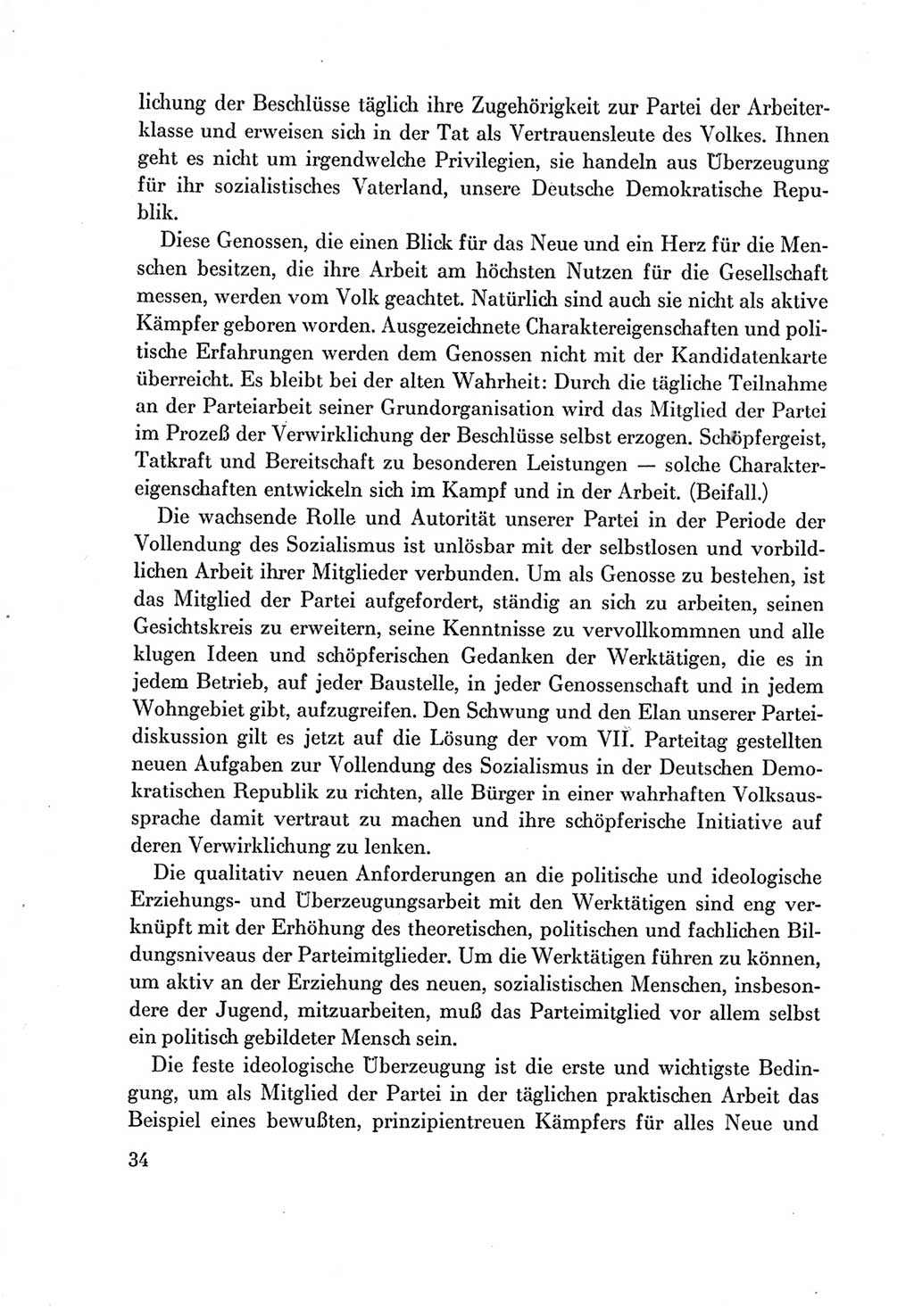 Protokoll der Verhandlungen des Ⅶ. Parteitages der Sozialistischen Einheitspartei Deutschlands (SED) [Deutsche Demokratische Republik (DDR)] 1967, Band Ⅱ, Seite 34 (Prot. Verh. Ⅶ. PT SED DDR 1967, Bd. Ⅱ, S. 34)