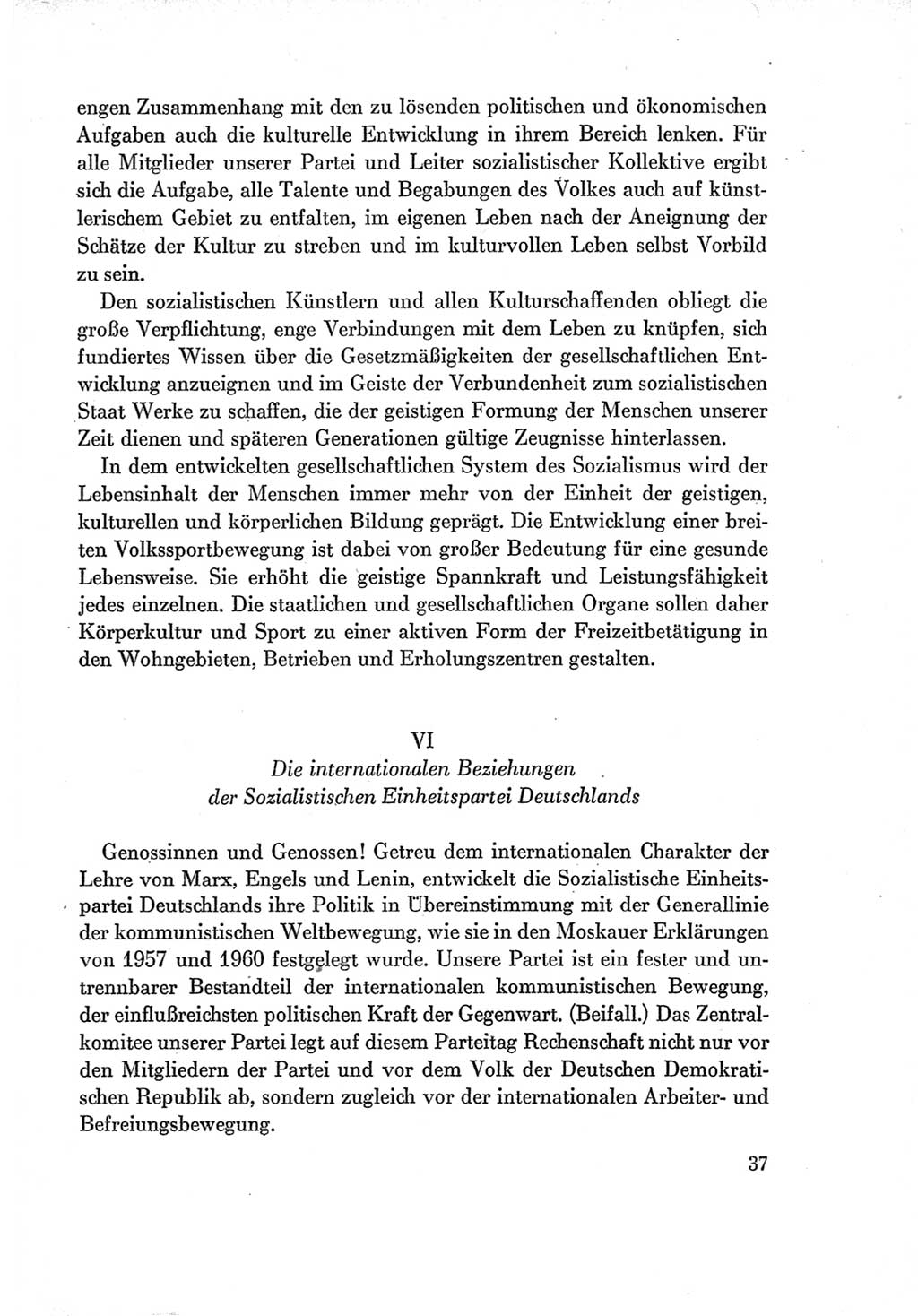 Protokoll der Verhandlungen des Ⅶ. Parteitages der Sozialistischen Einheitspartei Deutschlands (SED) [Deutsche Demokratische Republik (DDR)] 1967, Band Ⅱ, Seite 37 (Prot. Verh. Ⅶ. PT SED DDR 1967, Bd. Ⅱ, S. 37)