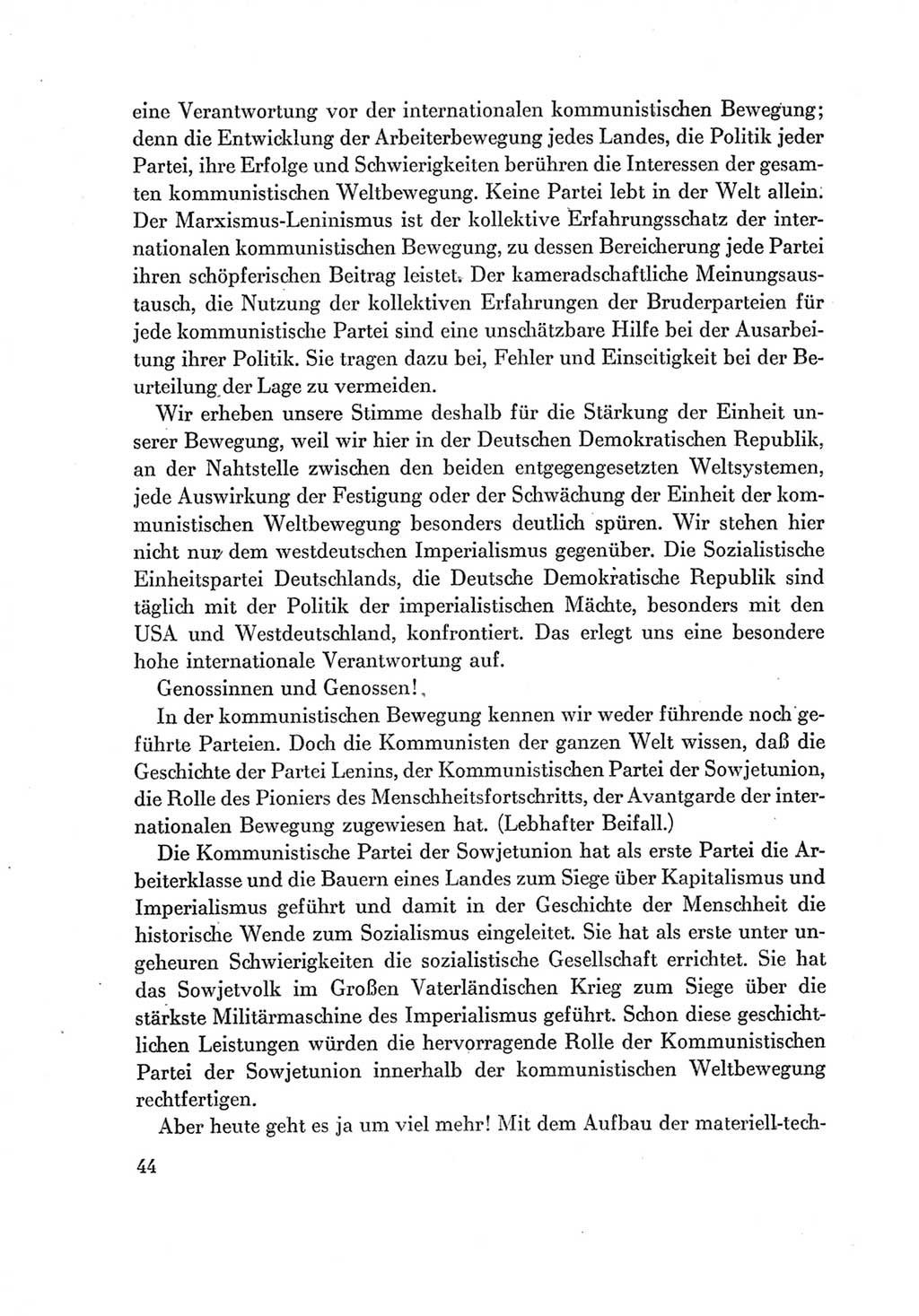 Protokoll der Verhandlungen des Ⅶ. Parteitages der Sozialistischen Einheitspartei Deutschlands (SED) [Deutsche Demokratische Republik (DDR)] 1967, Band Ⅱ, Seite 44 (Prot. Verh. Ⅶ. PT SED DDR 1967, Bd. Ⅱ, S. 44)