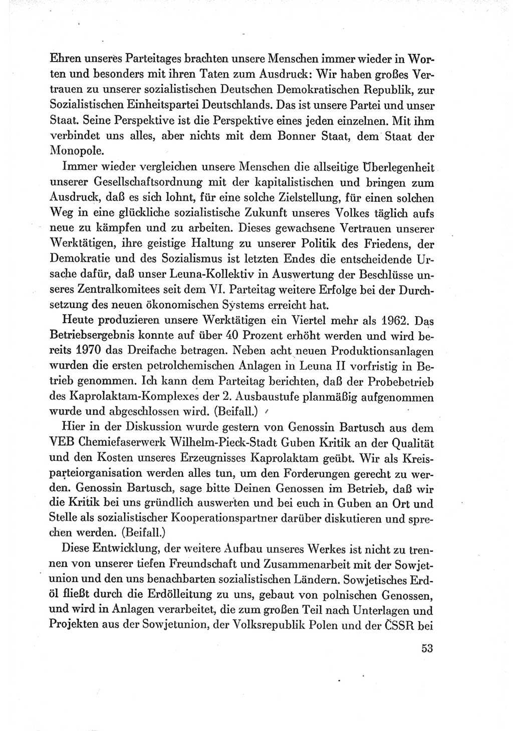 Protokoll der Verhandlungen des Ⅶ. Parteitages der Sozialistischen Einheitspartei Deutschlands (SED) [Deutsche Demokratische Republik (DDR)] 1967, Band Ⅱ, Seite 53 (Prot. Verh. Ⅶ. PT SED DDR 1967, Bd. Ⅱ, S. 53)