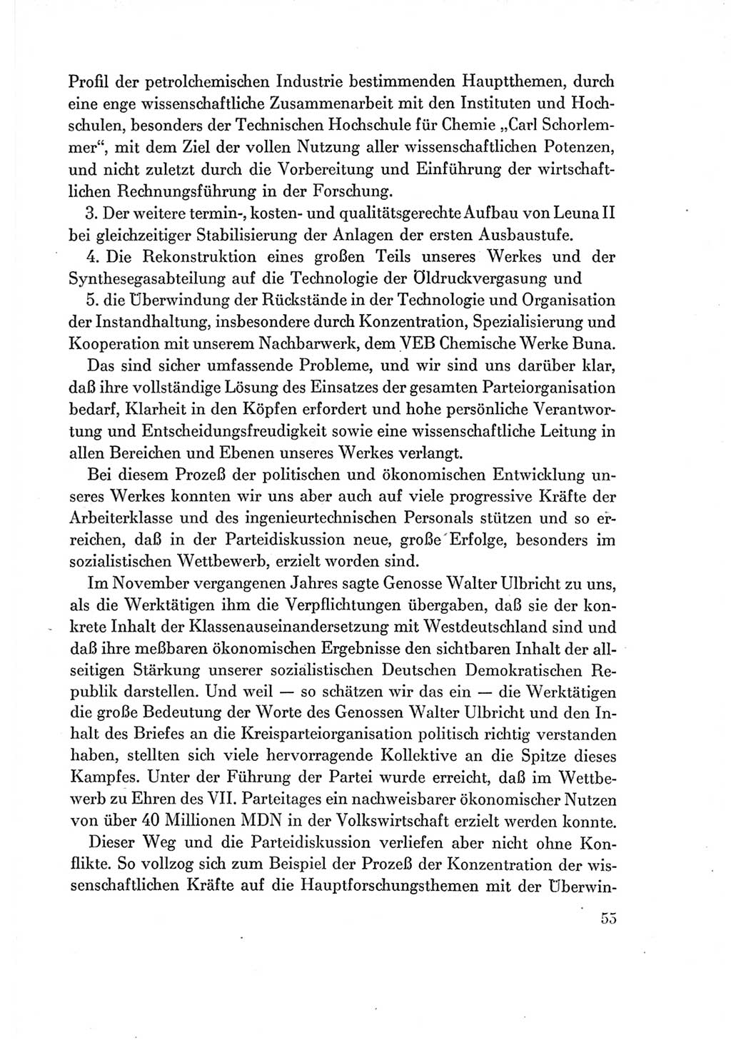 Protokoll der Verhandlungen des Ⅶ. Parteitages der Sozialistischen Einheitspartei Deutschlands (SED) [Deutsche Demokratische Republik (DDR)] 1967, Band Ⅱ, Seite 55 (Prot. Verh. Ⅶ. PT SED DDR 1967, Bd. Ⅱ, S. 55)