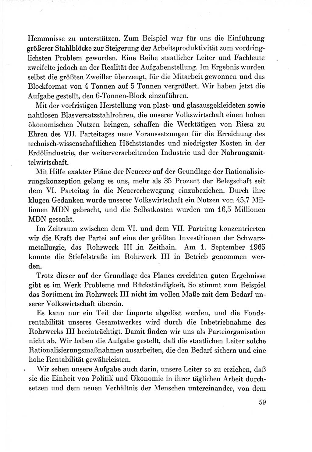 Protokoll der Verhandlungen des Ⅶ. Parteitages der Sozialistischen Einheitspartei Deutschlands (SED) [Deutsche Demokratische Republik (DDR)] 1967, Band Ⅱ, Seite 59 (Prot. Verh. Ⅶ. PT SED DDR 1967, Bd. Ⅱ, S. 59)