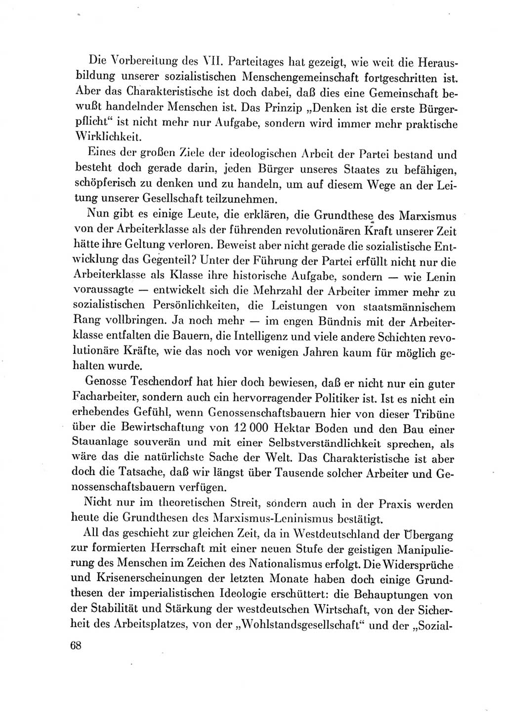 Protokoll der Verhandlungen des Ⅶ. Parteitages der Sozialistischen Einheitspartei Deutschlands (SED) [Deutsche Demokratische Republik (DDR)] 1967, Band Ⅱ, Seite 68 (Prot. Verh. Ⅶ. PT SED DDR 1967, Bd. Ⅱ, S. 68)