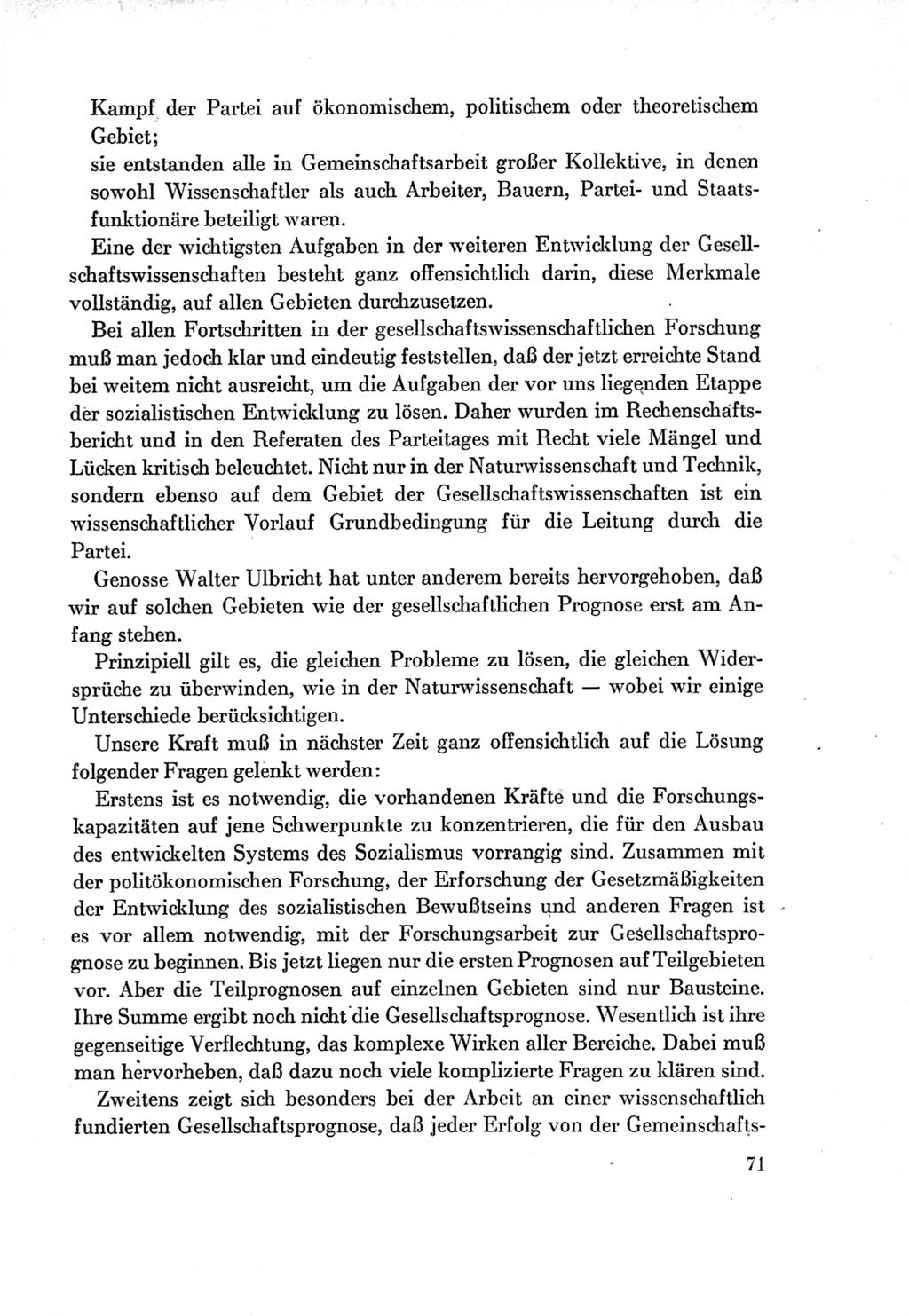 Protokoll der Verhandlungen des Ⅶ. Parteitages der Sozialistischen Einheitspartei Deutschlands (SED) [Deutsche Demokratische Republik (DDR)] 1967, Band Ⅱ, Seite 71 (Prot. Verh. Ⅶ. PT SED DDR 1967, Bd. Ⅱ, S. 71)