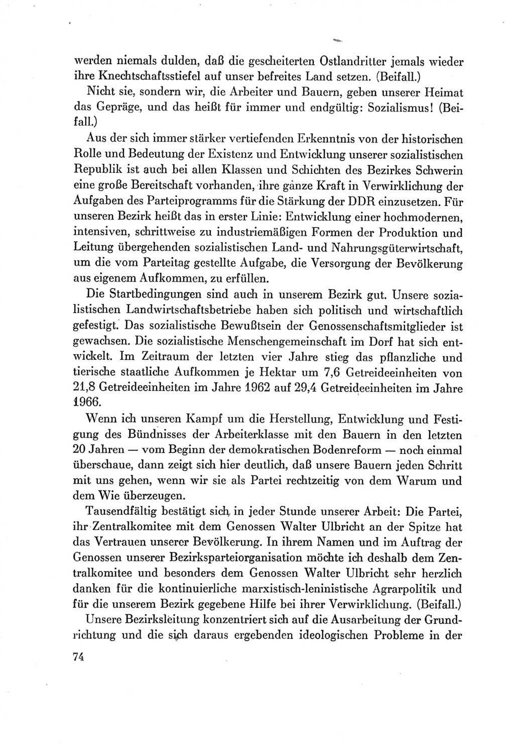 Protokoll der Verhandlungen des Ⅶ. Parteitages der Sozialistischen Einheitspartei Deutschlands (SED) [Deutsche Demokratische Republik (DDR)] 1967, Band Ⅱ, Seite 74 (Prot. Verh. Ⅶ. PT SED DDR 1967, Bd. Ⅱ, S. 74)