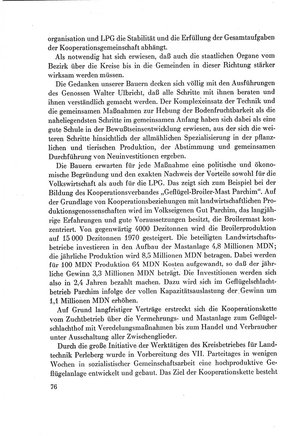 Protokoll der Verhandlungen des Ⅶ. Parteitages der Sozialistischen Einheitspartei Deutschlands (SED) [Deutsche Demokratische Republik (DDR)] 1967, Band Ⅱ, Seite 76 (Prot. Verh. Ⅶ. PT SED DDR 1967, Bd. Ⅱ, S. 76)