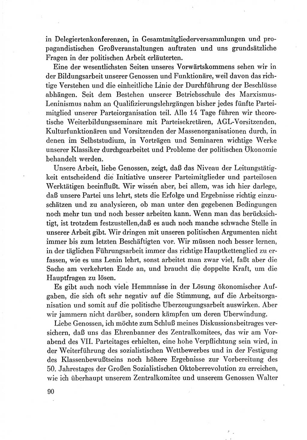 Protokoll der Verhandlungen des Ⅶ. Parteitages der Sozialistischen Einheitspartei Deutschlands (SED) [Deutsche Demokratische Republik (DDR)] 1967, Band Ⅱ, Seite 90 (Prot. Verh. Ⅶ. PT SED DDR 1967, Bd. Ⅱ, S. 90)