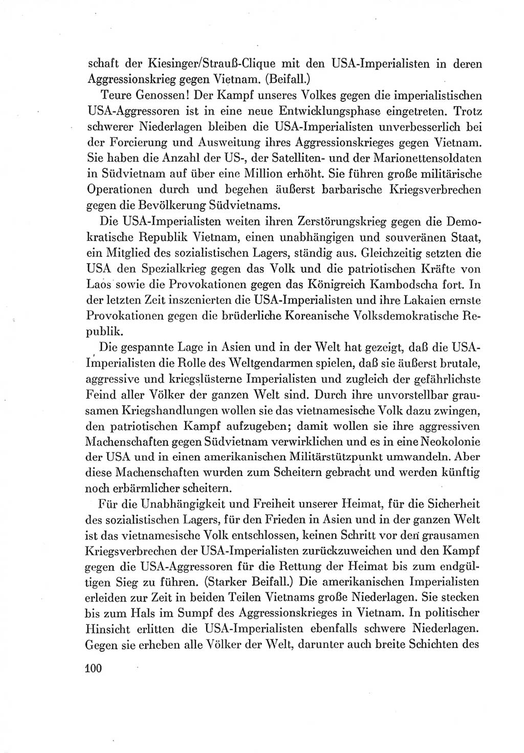 Protokoll der Verhandlungen des Ⅶ. Parteitages der Sozialistischen Einheitspartei Deutschlands (SED) [Deutsche Demokratische Republik (DDR)] 1967, Band Ⅱ, Seite 100 (Prot. Verh. Ⅶ. PT SED DDR 1967, Bd. Ⅱ, S. 100)