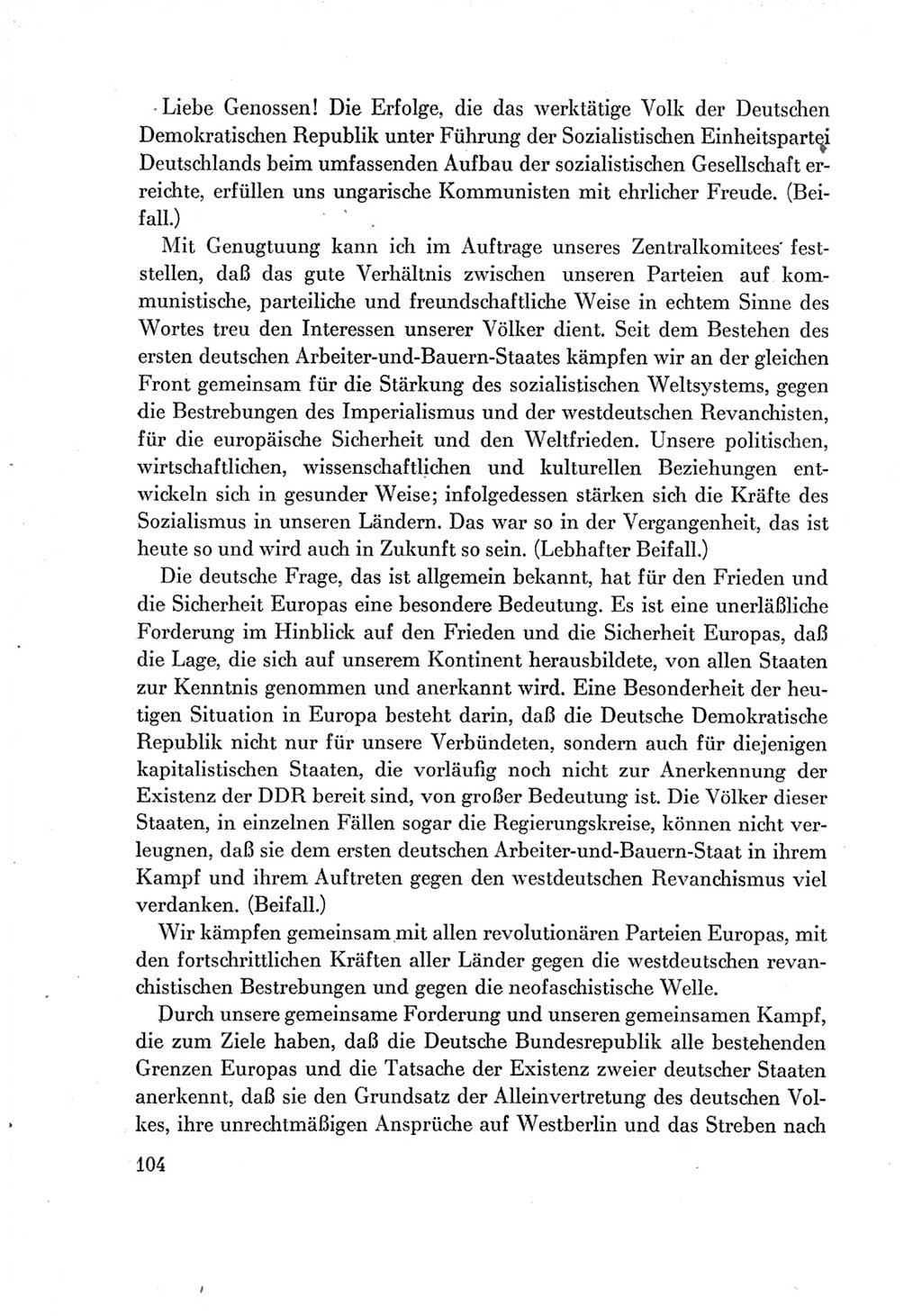 Protokoll der Verhandlungen des Ⅶ. Parteitages der Sozialistischen Einheitspartei Deutschlands (SED) [Deutsche Demokratische Republik (DDR)] 1967, Band Ⅱ, Seite 104 (Prot. Verh. Ⅶ. PT SED DDR 1967, Bd. Ⅱ, S. 104)