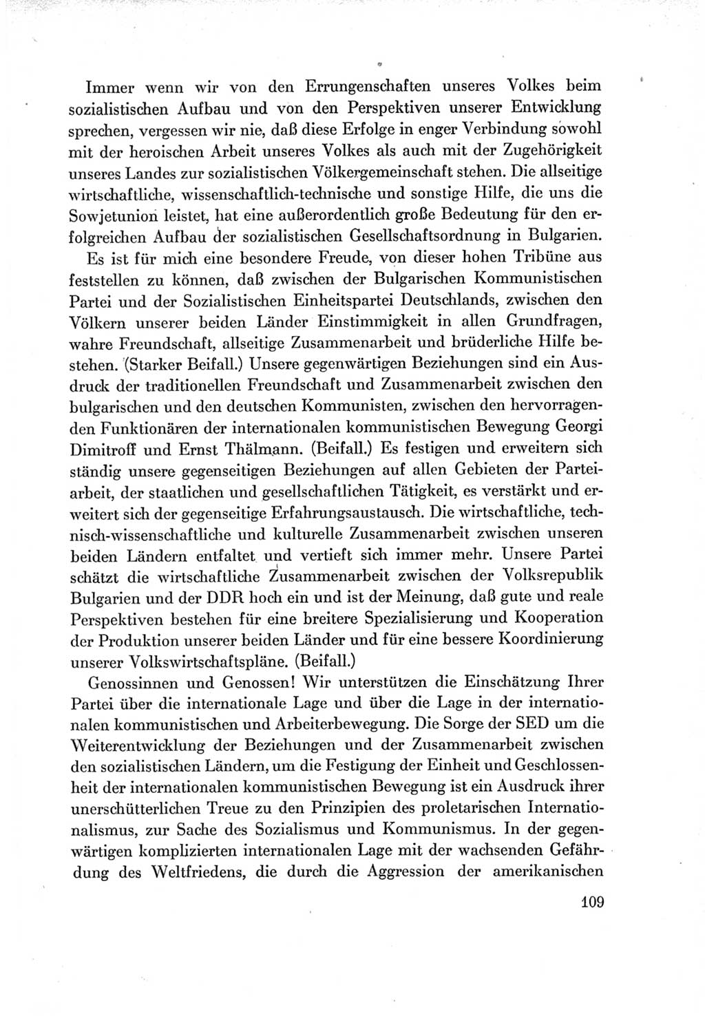 Protokoll der Verhandlungen des Ⅶ. Parteitages der Sozialistischen Einheitspartei Deutschlands (SED) [Deutsche Demokratische Republik (DDR)] 1967, Band Ⅱ, Seite 109 (Prot. Verh. Ⅶ. PT SED DDR 1967, Bd. Ⅱ, S. 109)