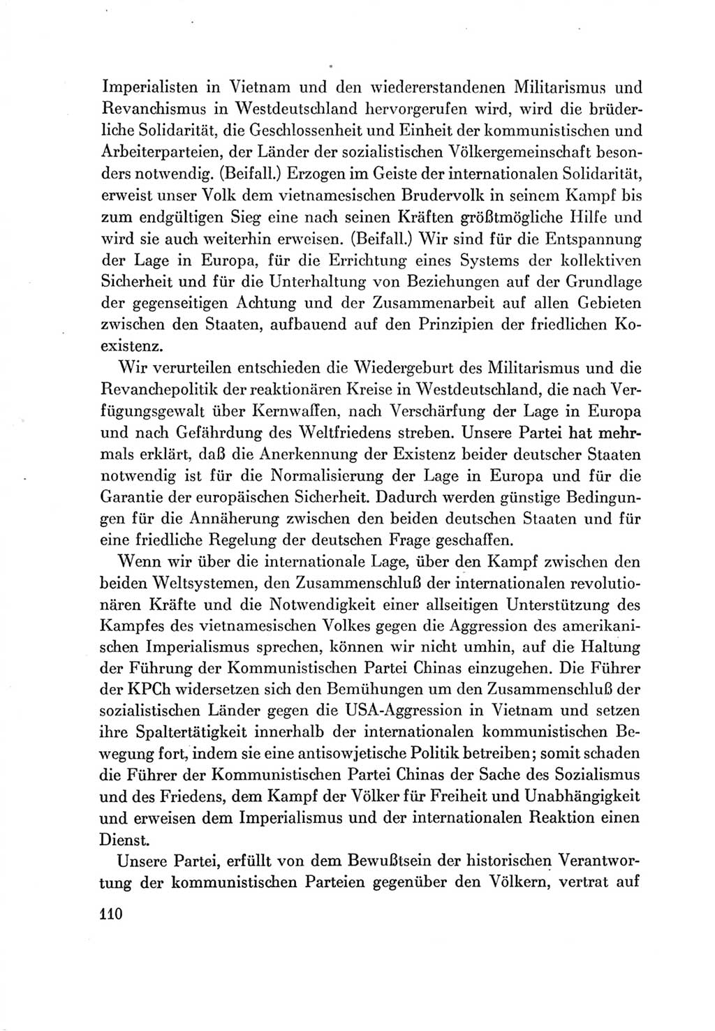 Protokoll der Verhandlungen des Ⅶ. Parteitages der Sozialistischen Einheitspartei Deutschlands (SED) [Deutsche Demokratische Republik (DDR)] 1967, Band Ⅱ, Seite 110 (Prot. Verh. Ⅶ. PT SED DDR 1967, Bd. Ⅱ, S. 110)