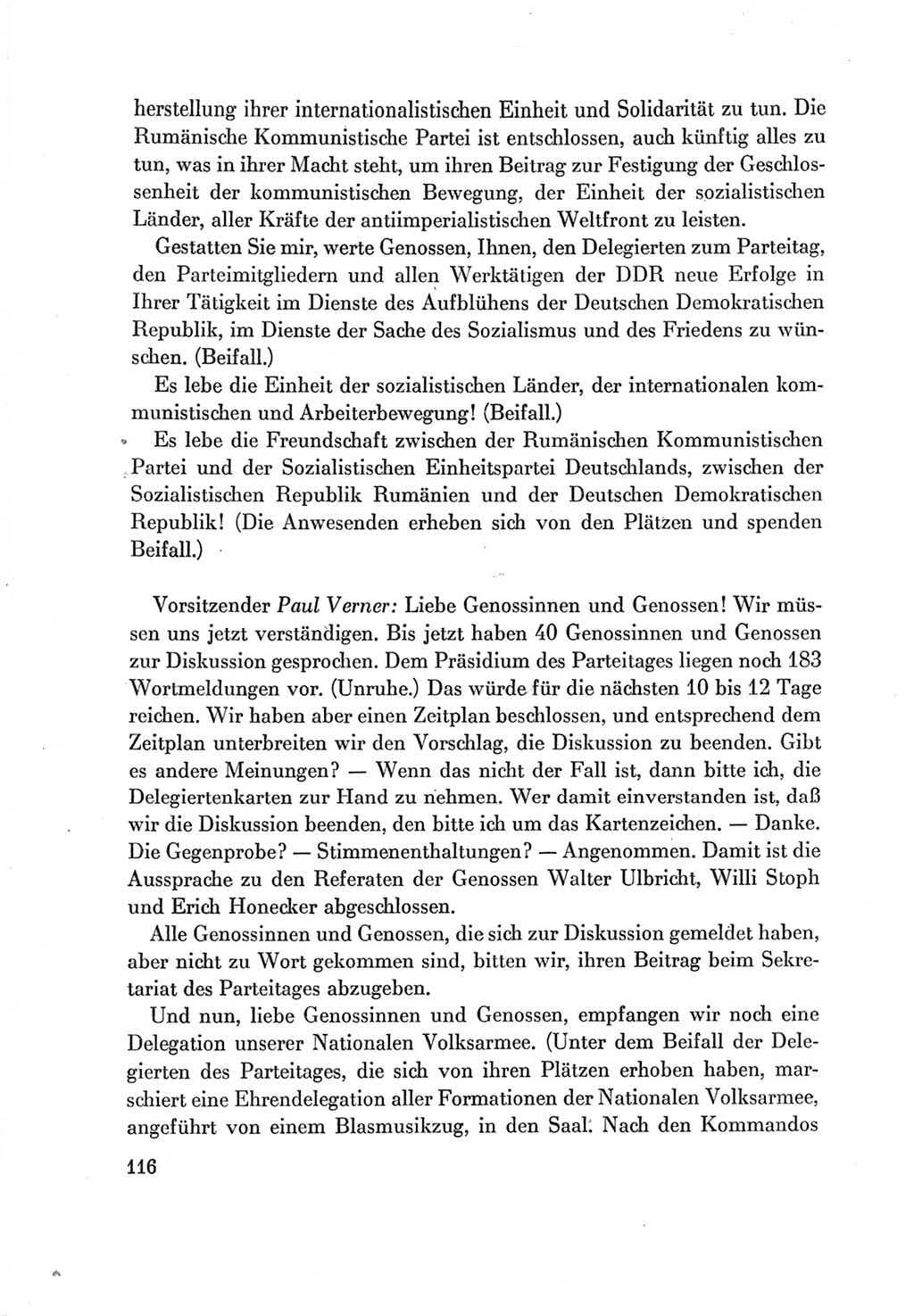 Protokoll der Verhandlungen des Ⅶ. Parteitages der Sozialistischen Einheitspartei Deutschlands (SED) [Deutsche Demokratische Republik (DDR)] 1967, Band Ⅱ, Seite 116 (Prot. Verh. Ⅶ. PT SED DDR 1967, Bd. Ⅱ, S. 116)