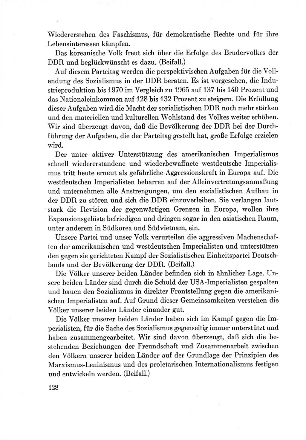Protokoll der Verhandlungen des Ⅶ. Parteitages der Sozialistischen Einheitspartei Deutschlands (SED) [Deutsche Demokratische Republik (DDR)] 1967, Band Ⅱ, Seite 128 (Prot. Verh. Ⅶ. PT SED DDR 1967, Bd. Ⅱ, S. 128)