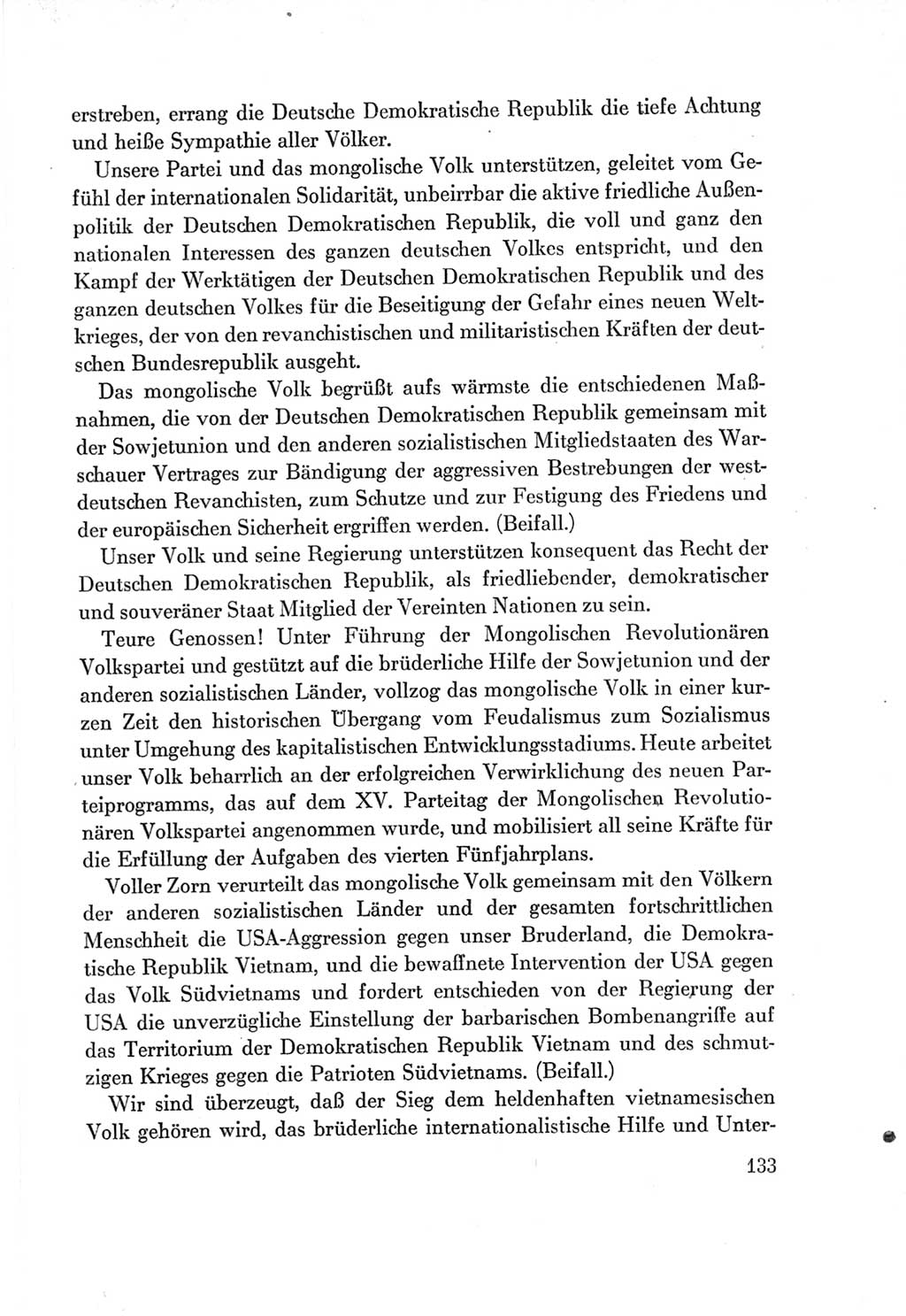 Protokoll der Verhandlungen des Ⅶ. Parteitages der Sozialistischen Einheitspartei Deutschlands (SED) [Deutsche Demokratische Republik (DDR)] 1967, Band Ⅱ, Seite 133 (Prot. Verh. Ⅶ. PT SED DDR 1967, Bd. Ⅱ, S. 133)