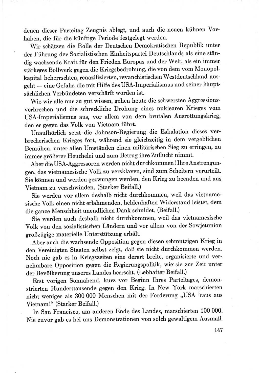 Protokoll der Verhandlungen des Ⅶ. Parteitages der Sozialistischen Einheitspartei Deutschlands (SED) [Deutsche Demokratische Republik (DDR)] 1967, Band Ⅱ, Seite 147 (Prot. Verh. Ⅶ. PT SED DDR 1967, Bd. Ⅱ, S. 147)