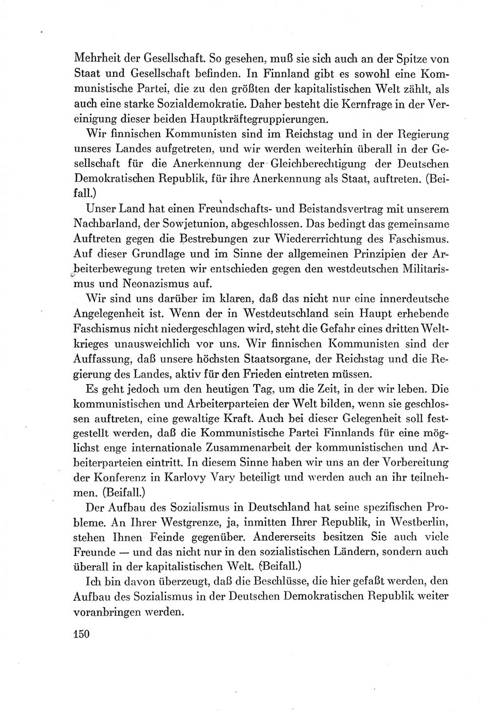 Protokoll der Verhandlungen des Ⅶ. Parteitages der Sozialistischen Einheitspartei Deutschlands (SED) [Deutsche Demokratische Republik (DDR)] 1967, Band Ⅱ, Seite 150 (Prot. Verh. Ⅶ. PT SED DDR 1967, Bd. Ⅱ, S. 150)
