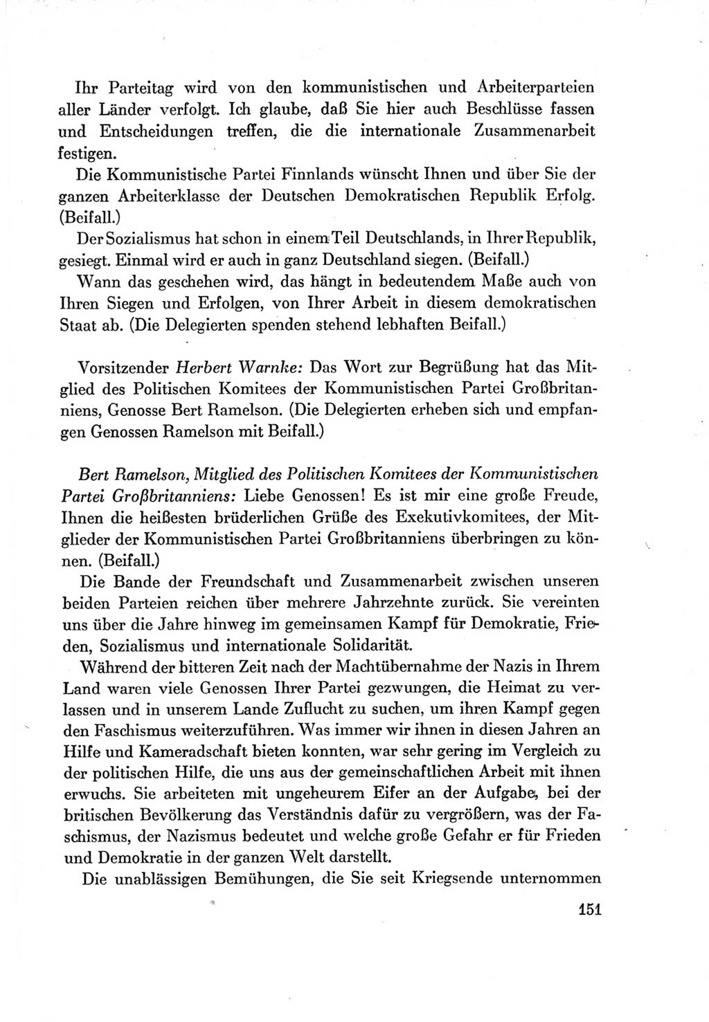 Protokoll der Verhandlungen des Ⅶ. Parteitages der Sozialistischen Einheitspartei Deutschlands (SED) [Deutsche Demokratische Republik (DDR)] 1967, Band Ⅱ, Seite 151 (Prot. Verh. Ⅶ. PT SED DDR 1967, Bd. Ⅱ, S. 151)