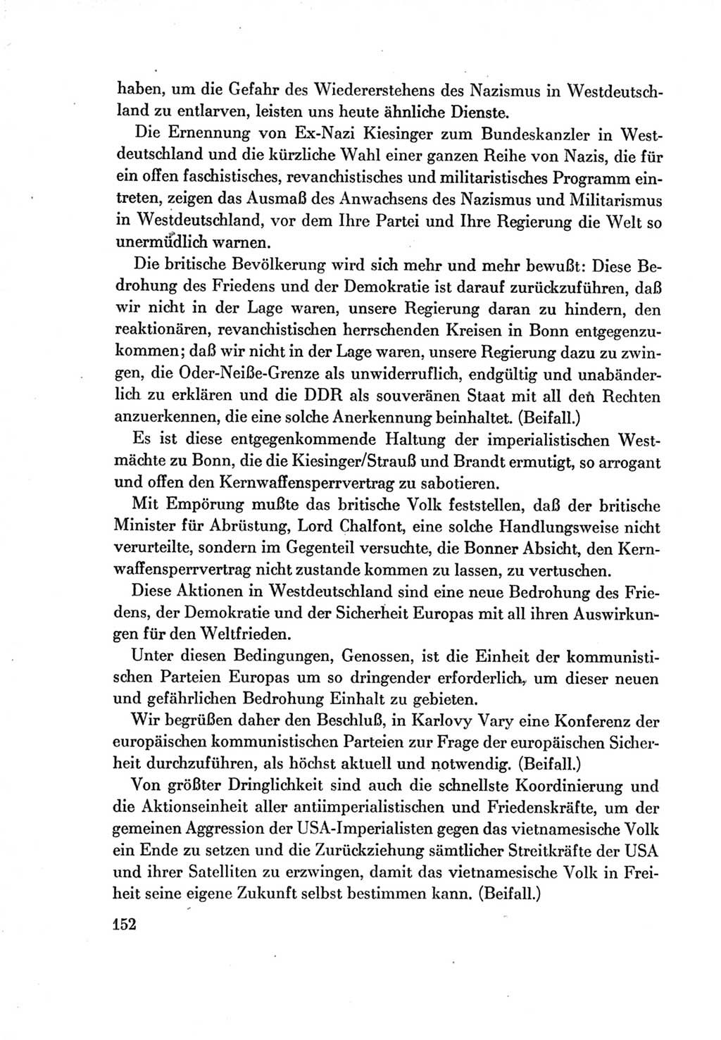 Protokoll der Verhandlungen des Ⅶ. Parteitages der Sozialistischen Einheitspartei Deutschlands (SED) [Deutsche Demokratische Republik (DDR)] 1967, Band Ⅱ, Seite 152 (Prot. Verh. Ⅶ. PT SED DDR 1967, Bd. Ⅱ, S. 152)