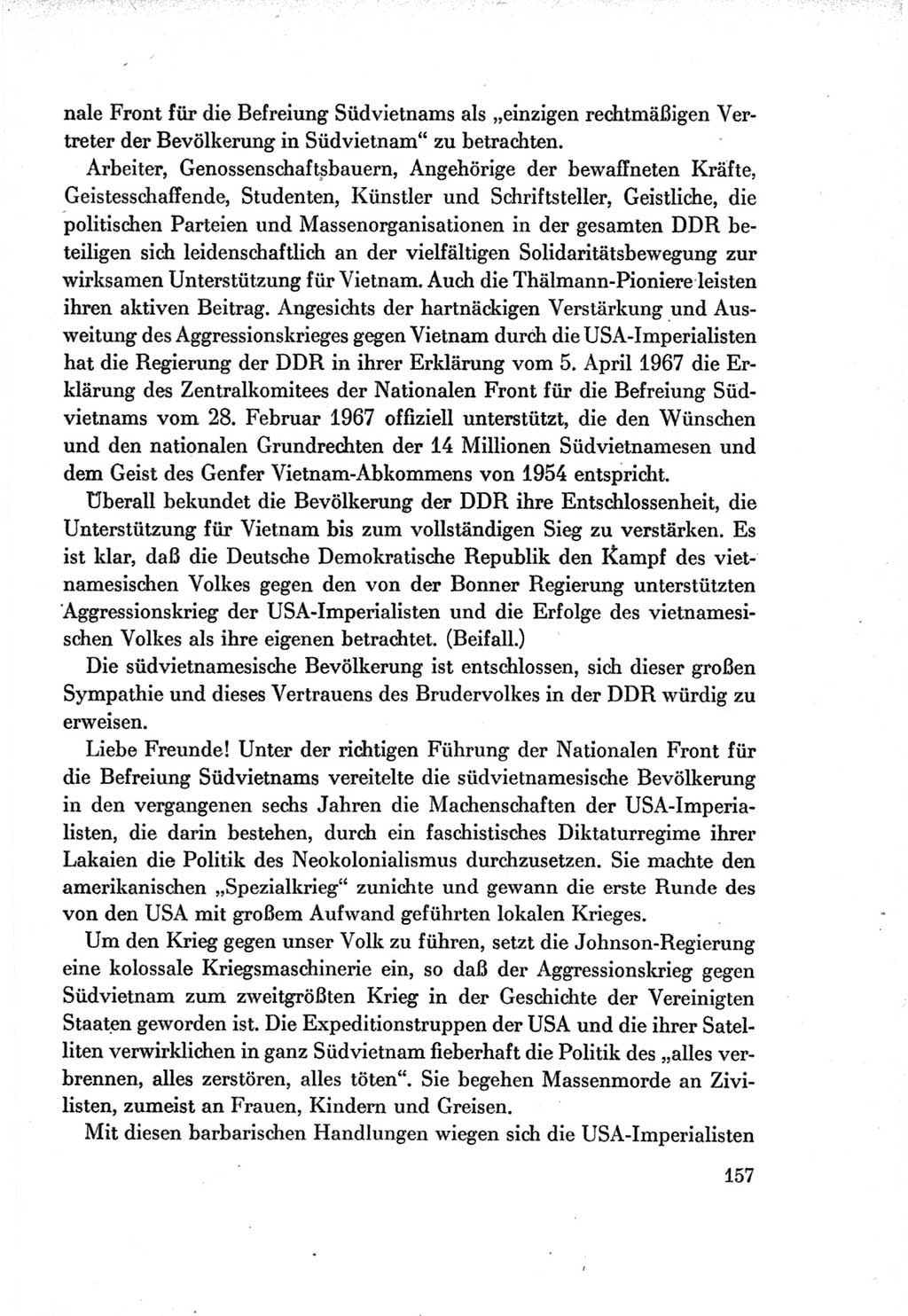 Protokoll der Verhandlungen des Ⅶ. Parteitages der Sozialistischen Einheitspartei Deutschlands (SED) [Deutsche Demokratische Republik (DDR)] 1967, Band Ⅱ, Seite 157 (Prot. Verh. Ⅶ. PT SED DDR 1967, Bd. Ⅱ, S. 157)
