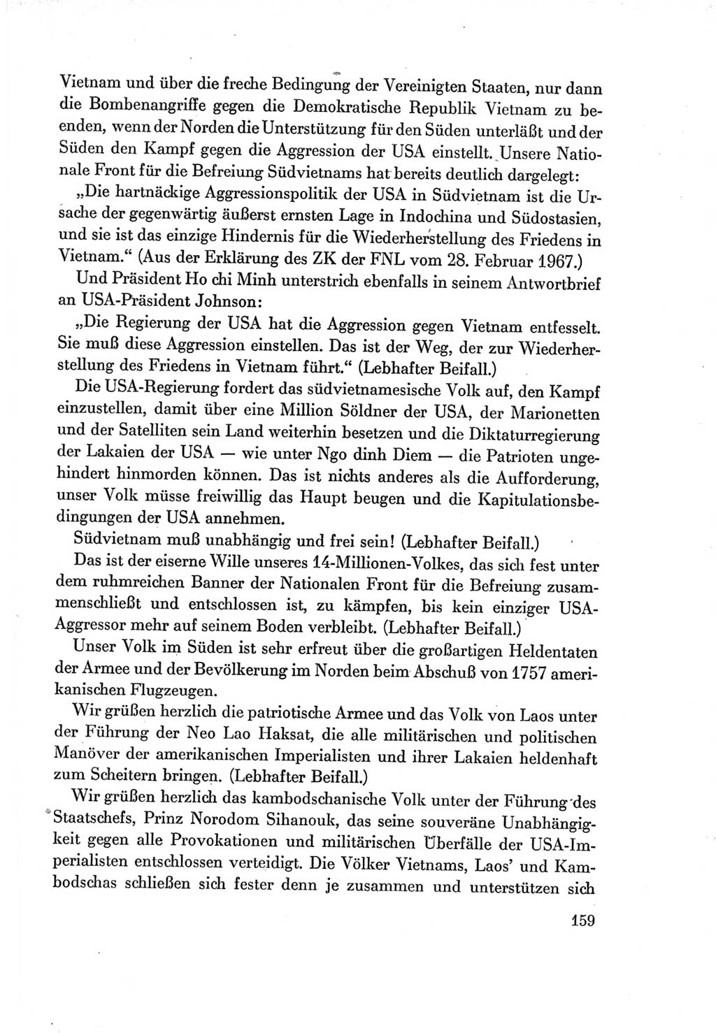 Protokoll der Verhandlungen des Ⅶ. Parteitages der Sozialistischen Einheitspartei Deutschlands (SED) [Deutsche Demokratische Republik (DDR)] 1967, Band Ⅱ, Seite 159 (Prot. Verh. Ⅶ. PT SED DDR 1967, Bd. Ⅱ, S. 159)