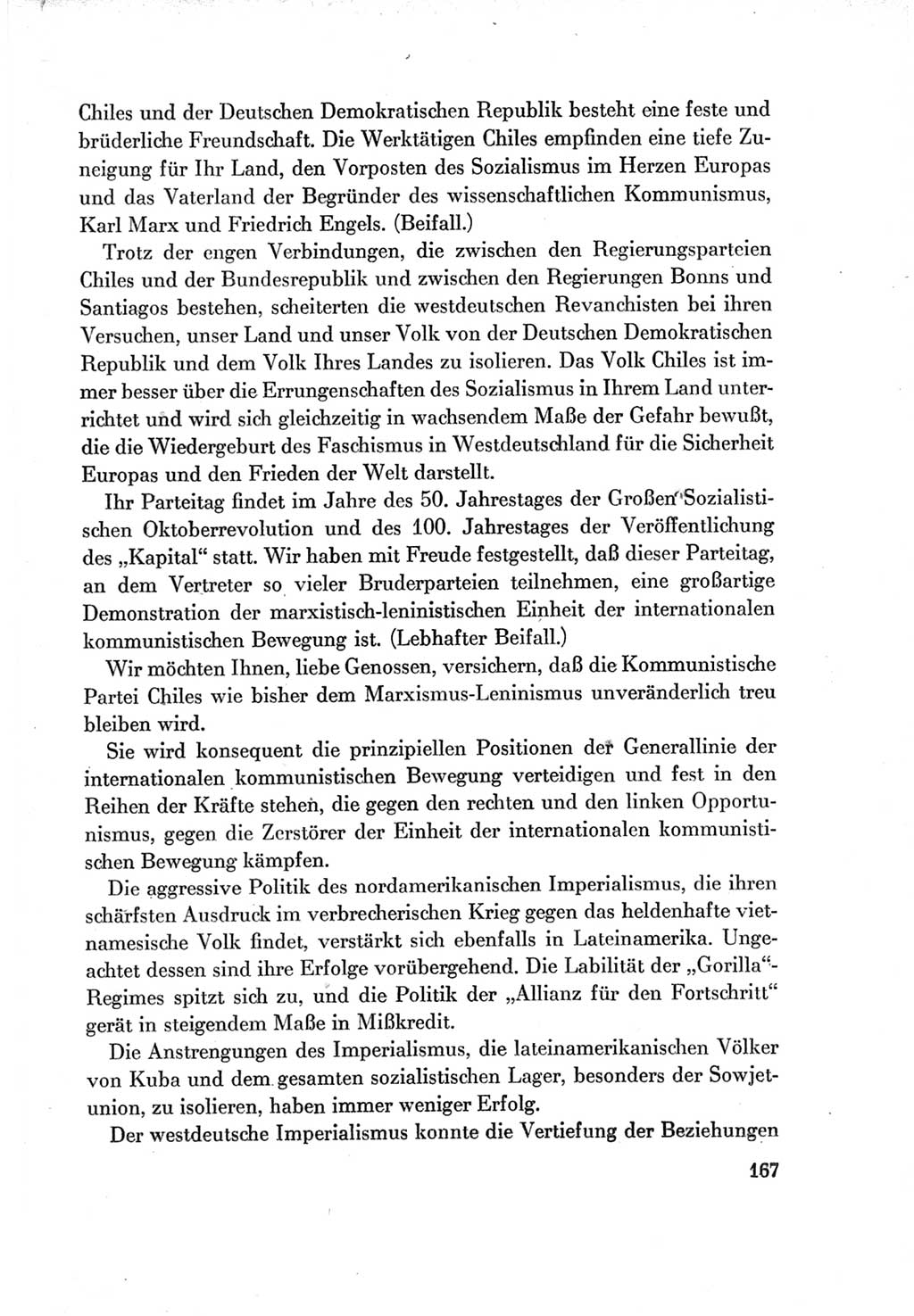 Protokoll der Verhandlungen des Ⅶ. Parteitages der Sozialistischen Einheitspartei Deutschlands (SED) [Deutsche Demokratische Republik (DDR)] 1967, Band Ⅱ, Seite 167 (Prot. Verh. Ⅶ. PT SED DDR 1967, Bd. Ⅱ, S. 167)