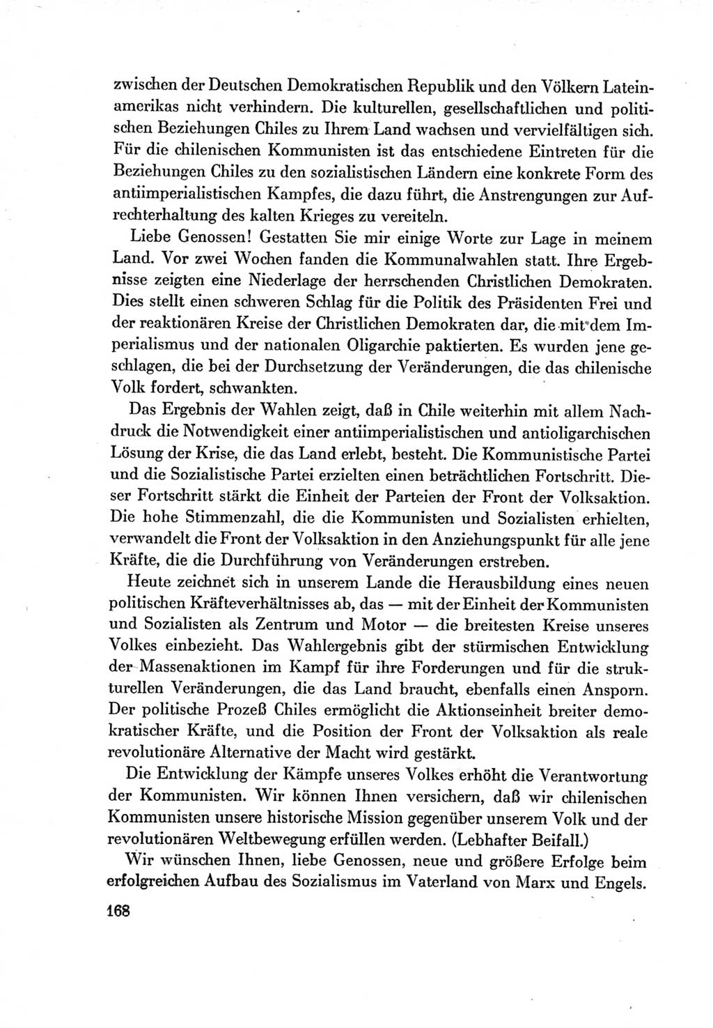 Protokoll der Verhandlungen des Ⅶ. Parteitages der Sozialistischen Einheitspartei Deutschlands (SED) [Deutsche Demokratische Republik (DDR)] 1967, Band Ⅱ, Seite 168 (Prot. Verh. Ⅶ. PT SED DDR 1967, Bd. Ⅱ, S. 168)