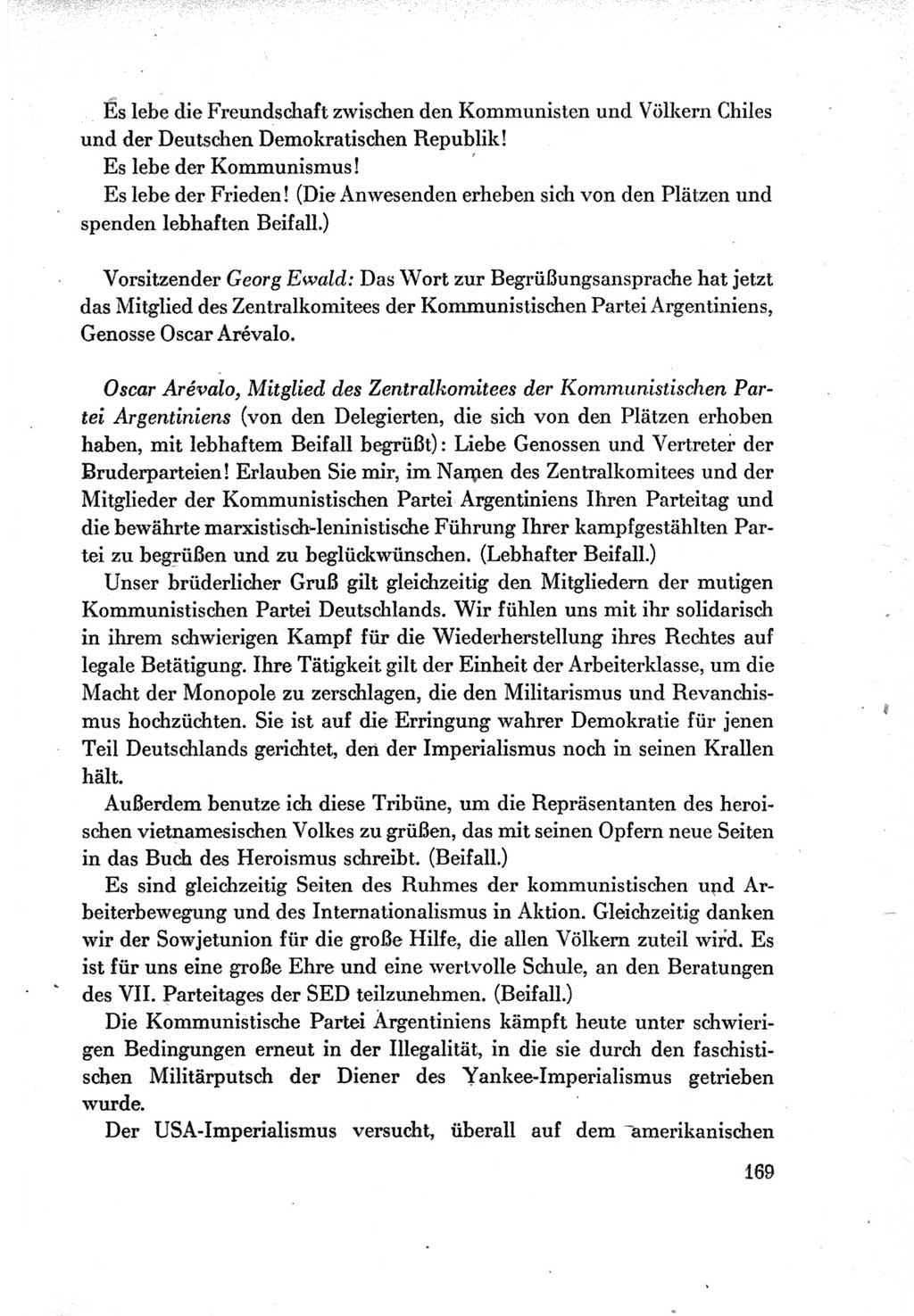 Protokoll der Verhandlungen des Ⅶ. Parteitages der Sozialistischen Einheitspartei Deutschlands (SED) [Deutsche Demokratische Republik (DDR)] 1967, Band Ⅱ, Seite 169 (Prot. Verh. Ⅶ. PT SED DDR 1967, Bd. Ⅱ, S. 169)