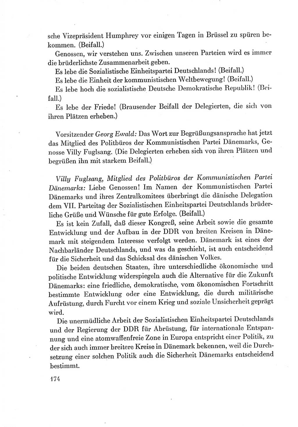 Protokoll der Verhandlungen des Ⅶ. Parteitages der Sozialistischen Einheitspartei Deutschlands (SED) [Deutsche Demokratische Republik (DDR)] 1967, Band Ⅱ, Seite 174 (Prot. Verh. Ⅶ. PT SED DDR 1967, Bd. Ⅱ, S. 174)