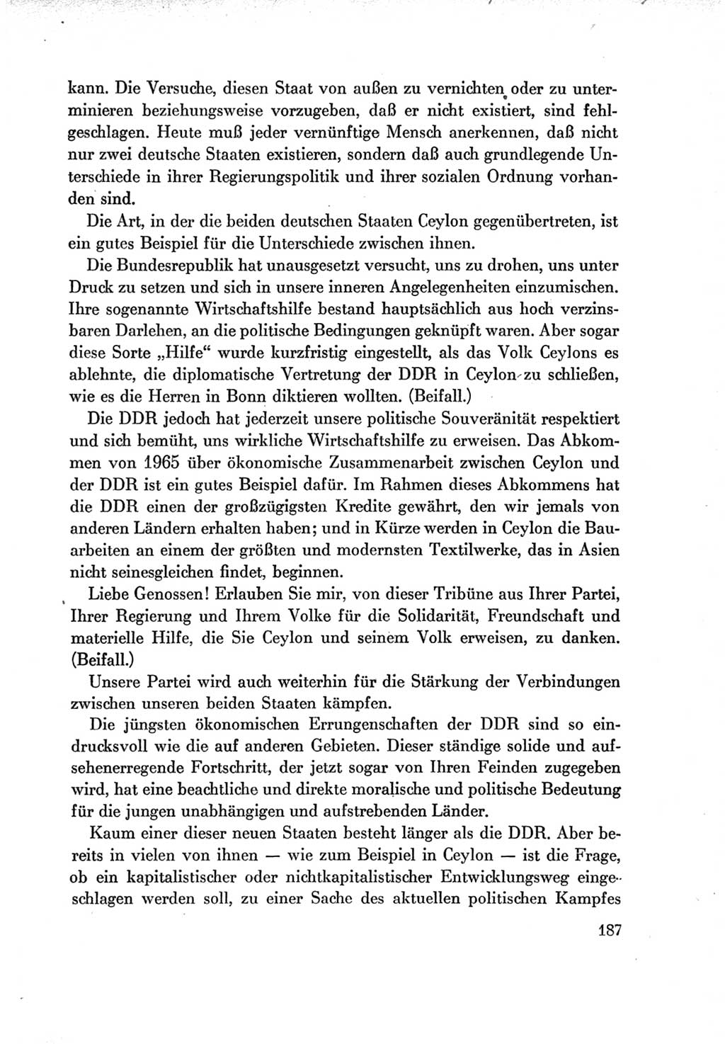 Protokoll der Verhandlungen des Ⅶ. Parteitages der Sozialistischen Einheitspartei Deutschlands (SED) [Deutsche Demokratische Republik (DDR)] 1967, Band Ⅱ, Seite 187 (Prot. Verh. Ⅶ. PT SED DDR 1967, Bd. Ⅱ, S. 187)