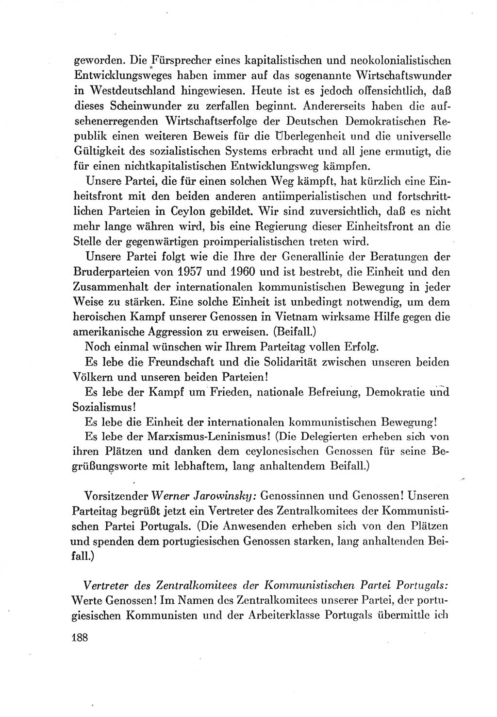 Protokoll der Verhandlungen des Ⅶ. Parteitages der Sozialistischen Einheitspartei Deutschlands (SED) [Deutsche Demokratische Republik (DDR)] 1967, Band Ⅱ, Seite 188 (Prot. Verh. Ⅶ. PT SED DDR 1967, Bd. Ⅱ, S. 188)