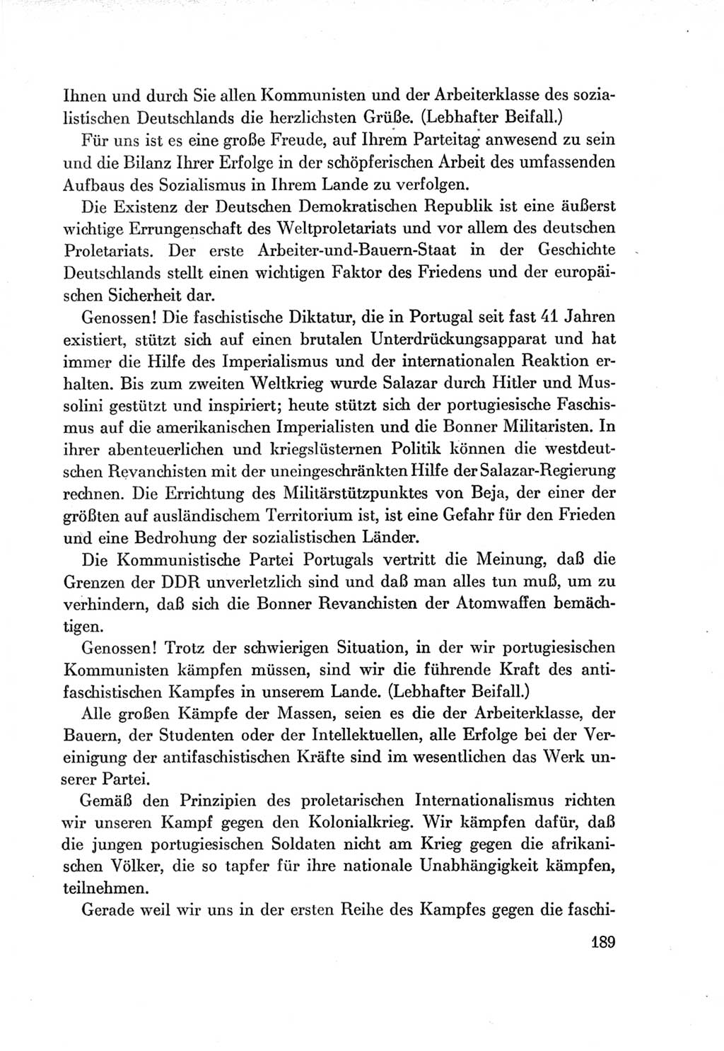 Protokoll der Verhandlungen des Ⅶ. Parteitages der Sozialistischen Einheitspartei Deutschlands (SED) [Deutsche Demokratische Republik (DDR)] 1967, Band Ⅱ, Seite 189 (Prot. Verh. Ⅶ. PT SED DDR 1967, Bd. Ⅱ, S. 189)